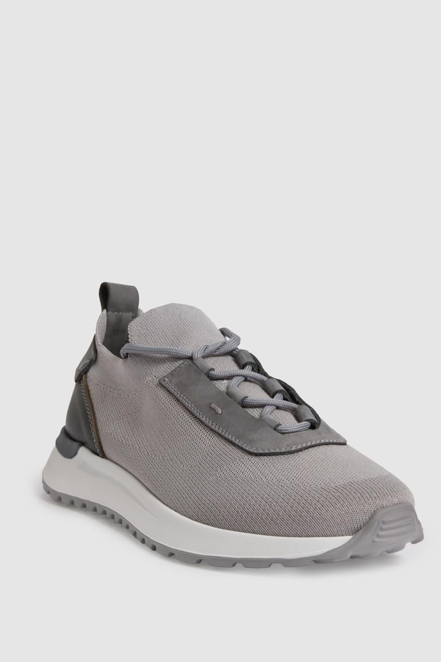 Açık Gri %100 Deri Sneaker Ayakkabı - 50322739001