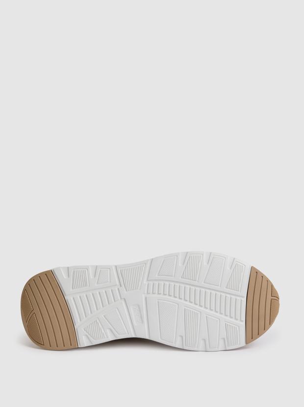 Bej %100 Deri Süet Sneaker Ayakkabı