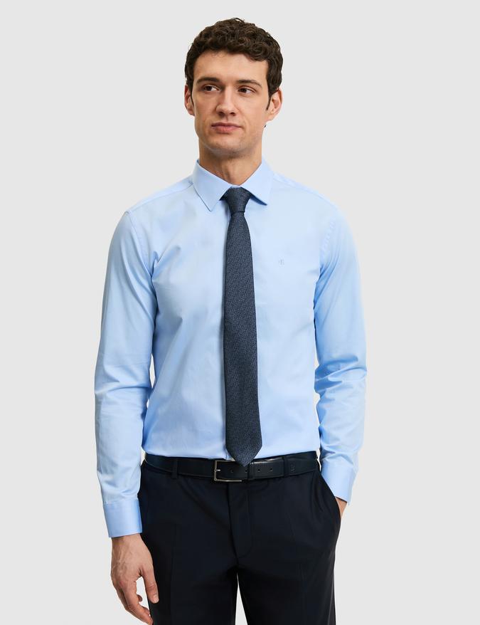 Mavi Slim Fit Pamuk Klasik Gömlek