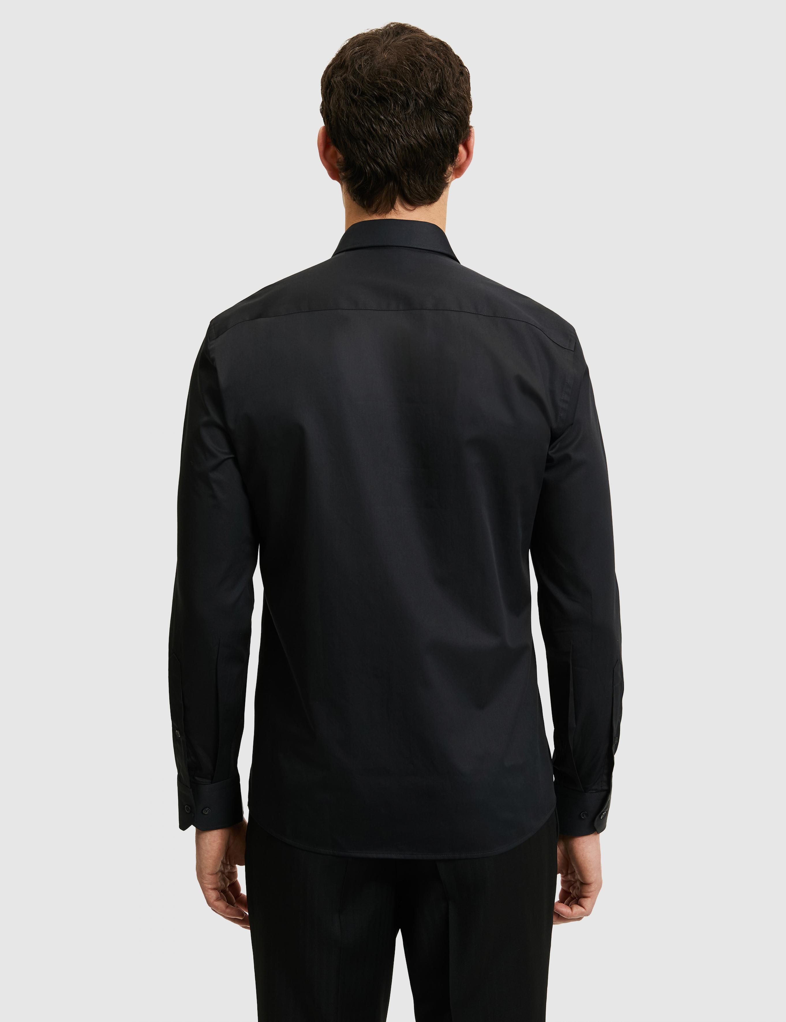 Siyah Slim Fit Pamuk Klasik Gömlek - 50285570054