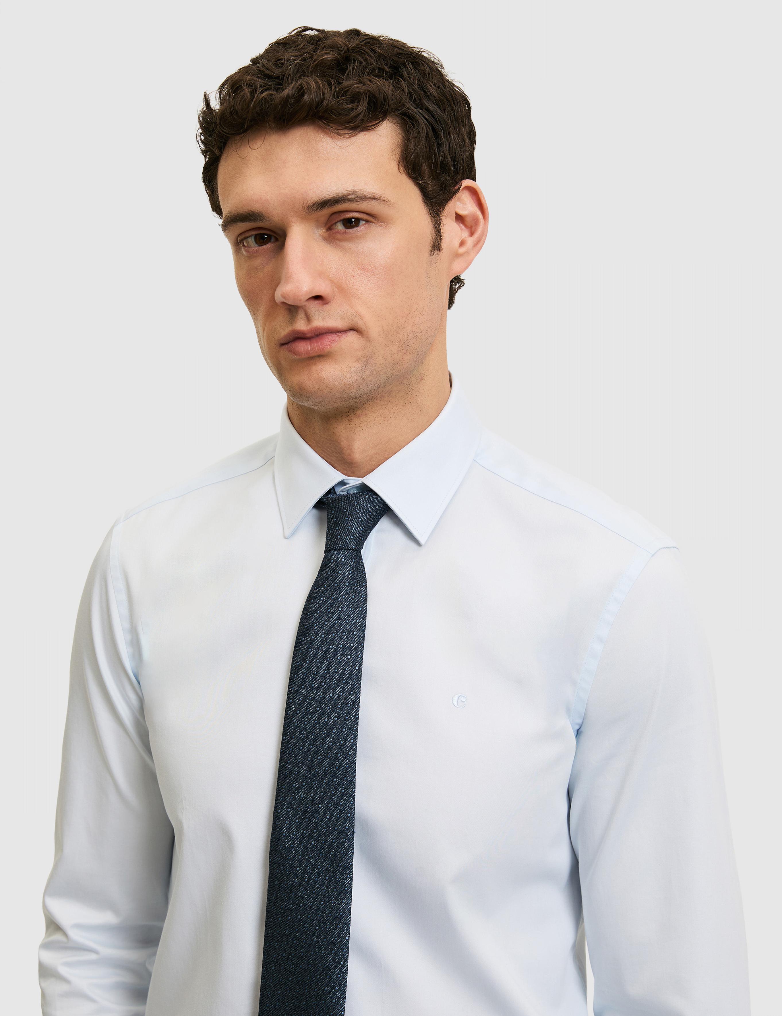 Açık Mavi Slim Fit %100 Pamuk Klasik Gömlek - 50304037025