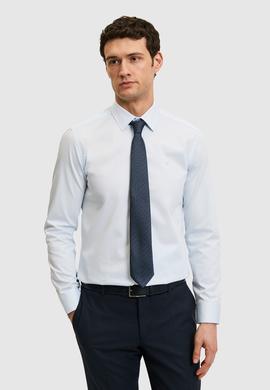 Açık Mavi Slim Fit %100 Pamuk Klasik Gömlek