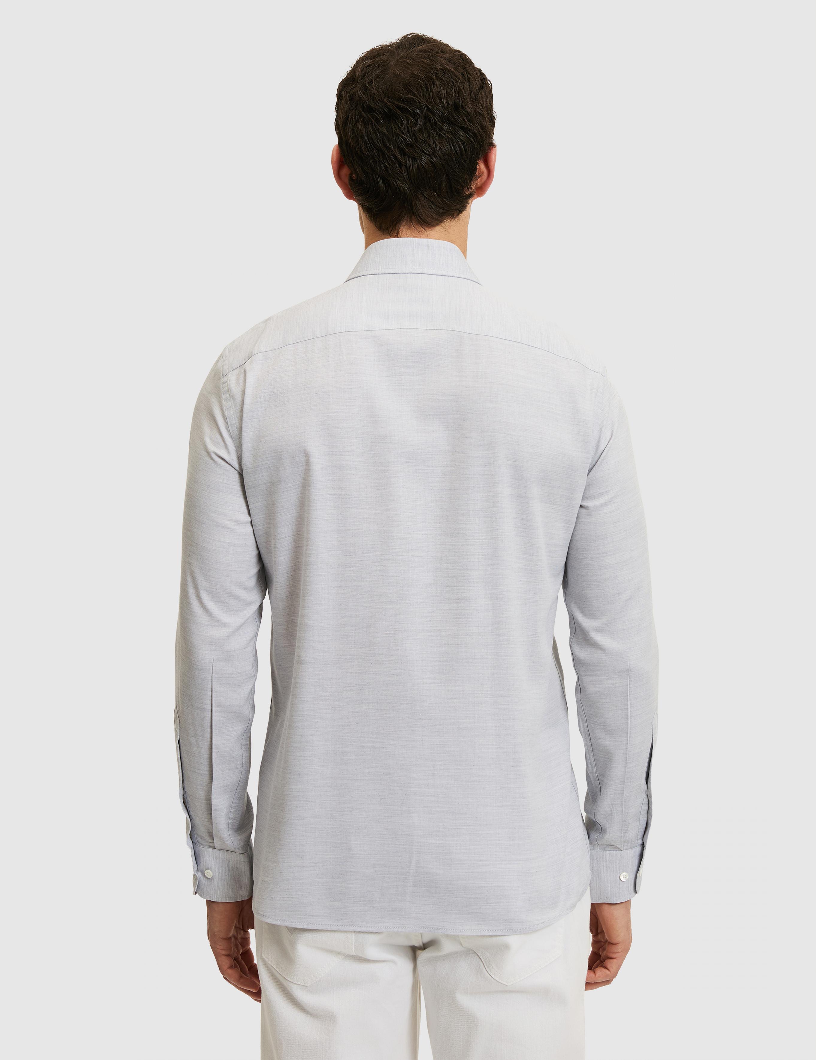 Gri Slim Fit Pamuk Karışımlı Gömlek - 50326162042