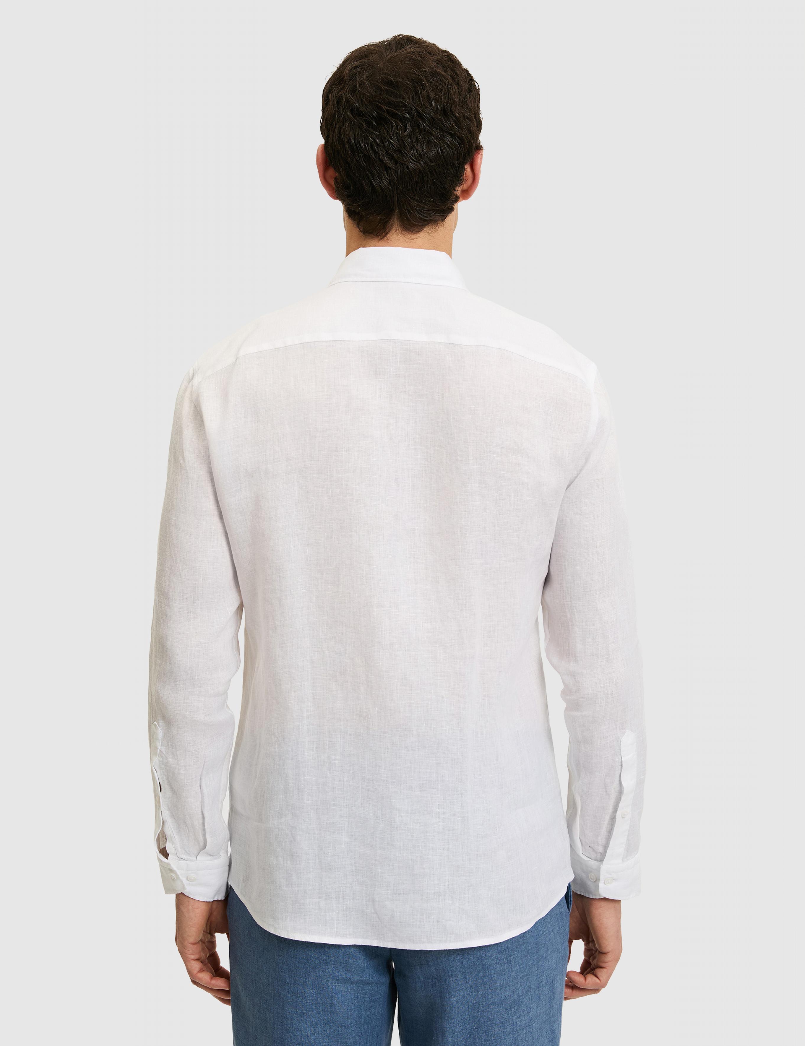 Beyaz Regular Fit %100 Keten Gömlek - 50319198261