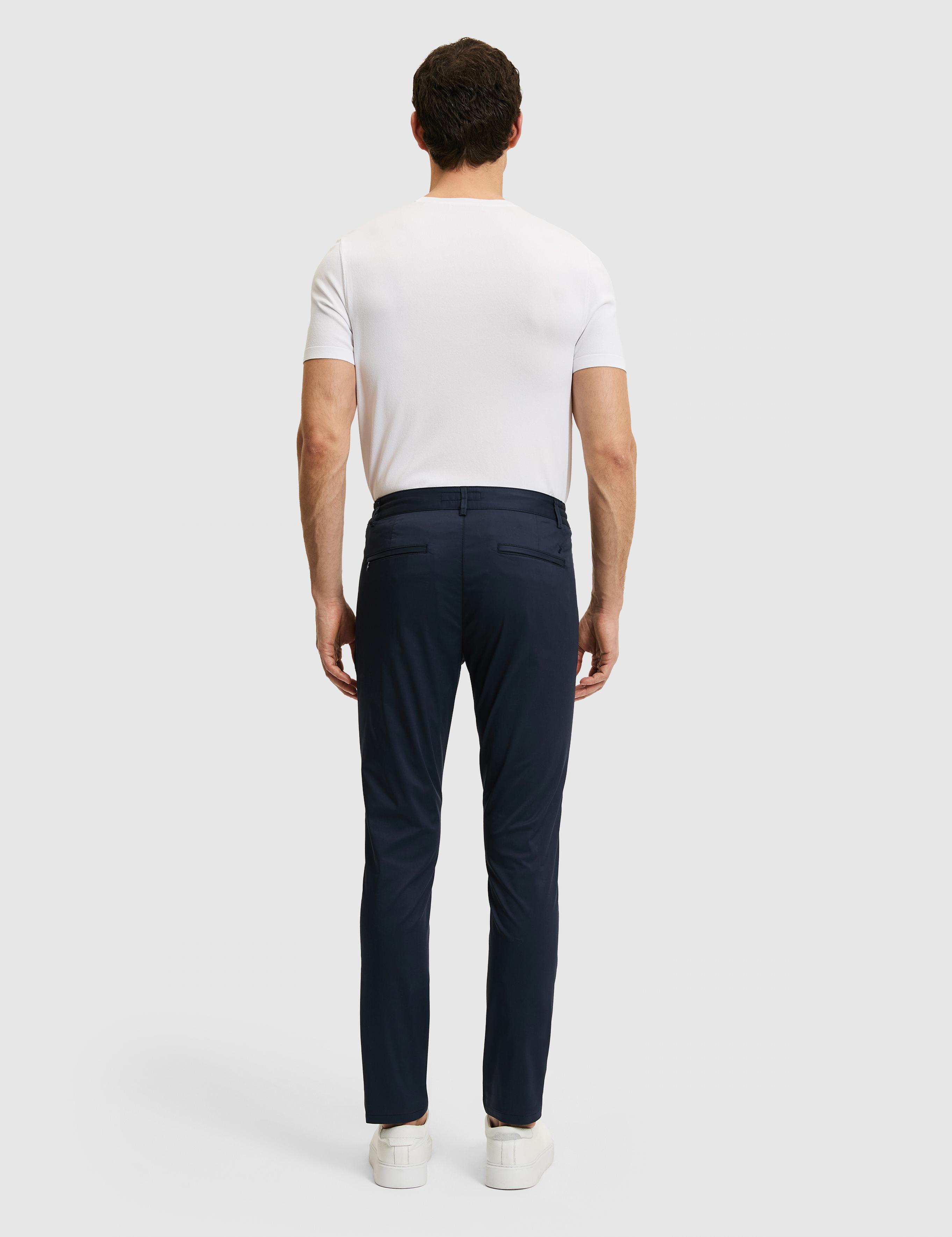 Lacivert Slim Fit Pamuk Karışımlı Beli Lastikli Kanvas Pantolon - 50321098008