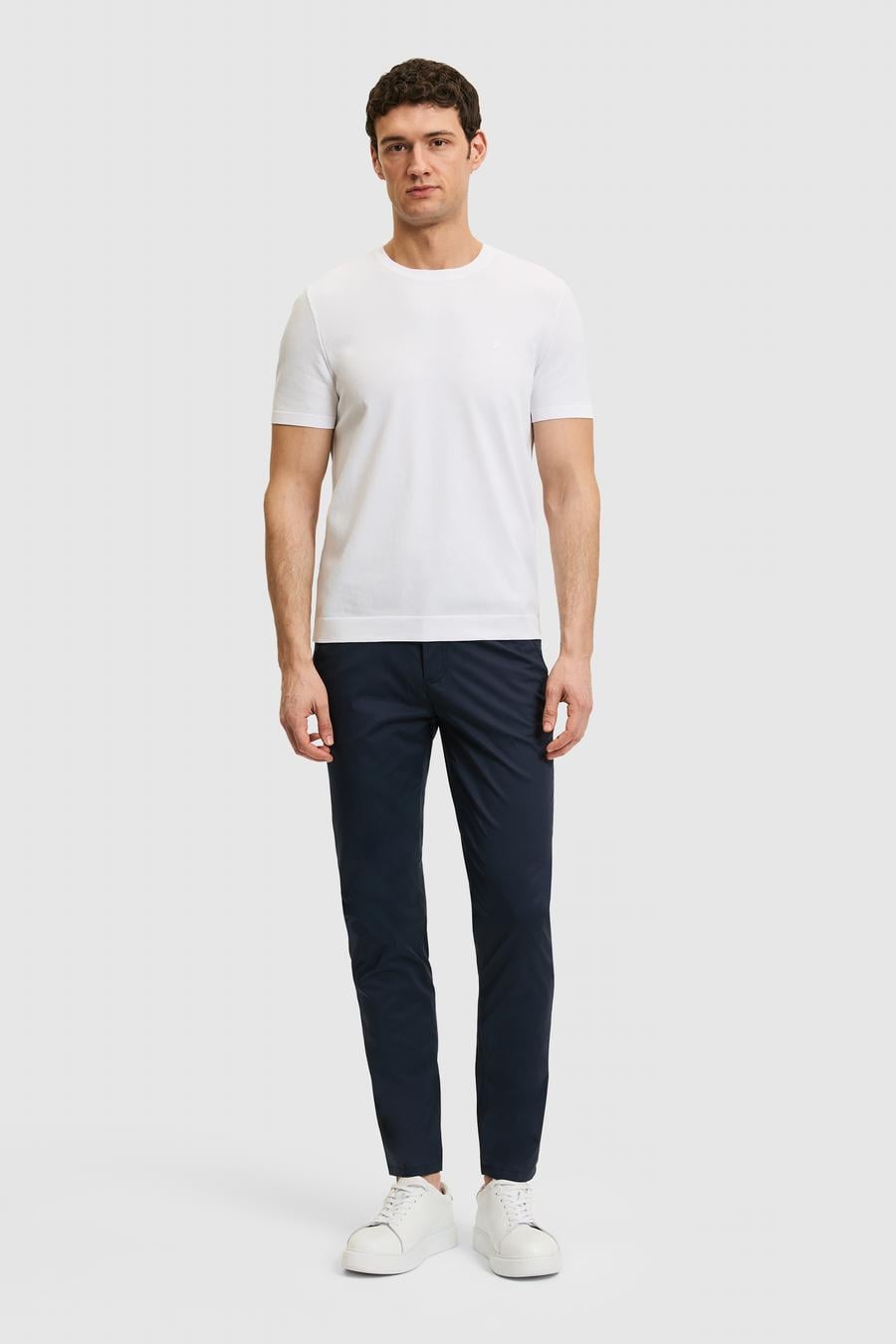 Lacivert Slim Fit Pamuk Karışımlı Beli Lastikli Kanvas Pantolon - 50321098008