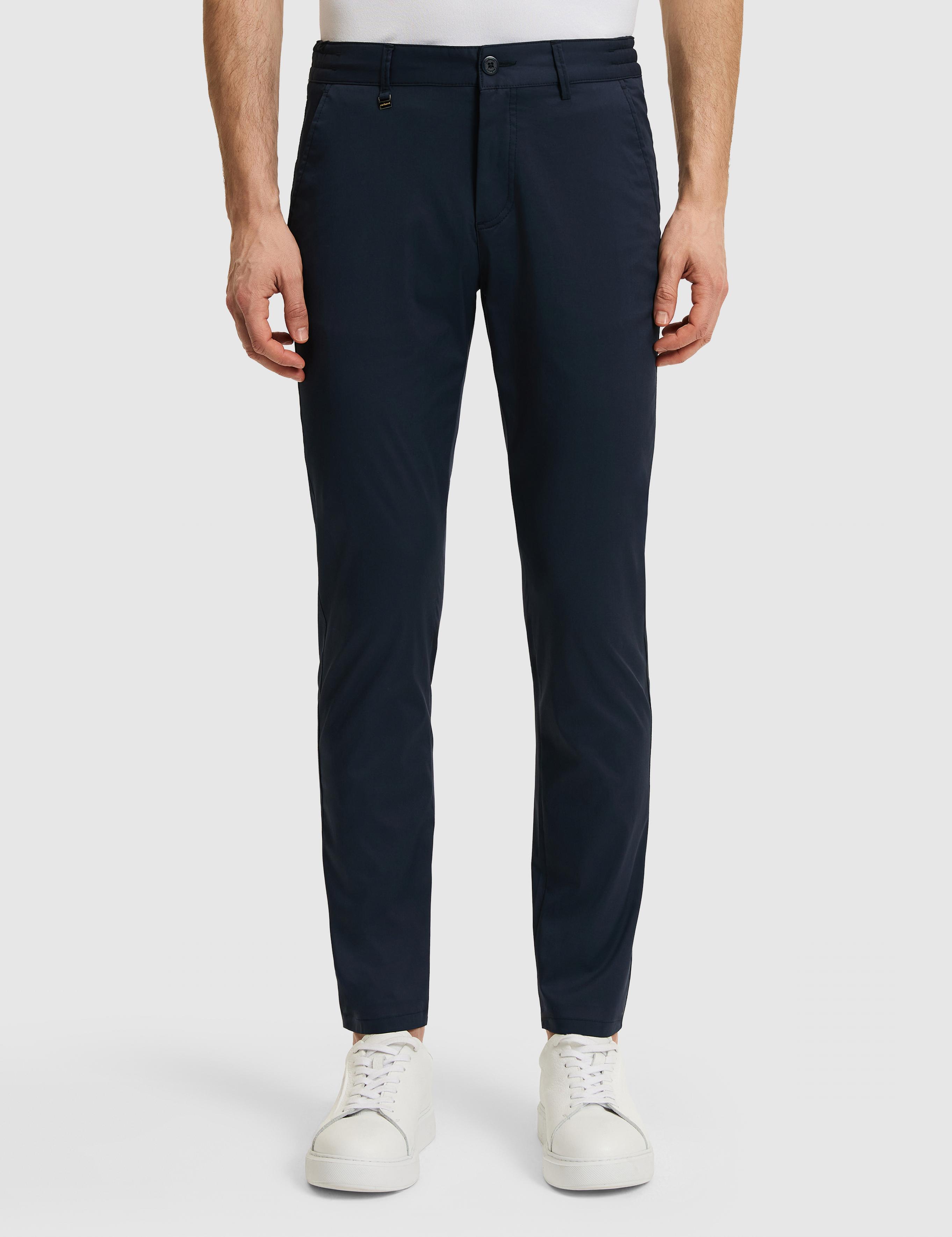 Lacivert Slim Fit Pamuk Karışımlı Beli Lastikli Kanvas Pantolon - 50321098008