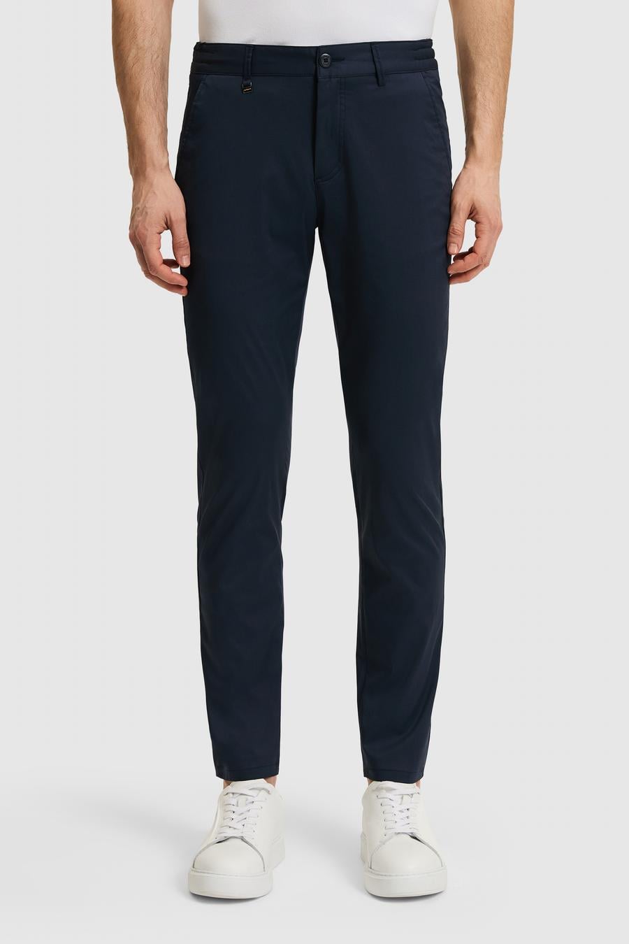 Lacivert Slim Fit Pamuk Karışımlı Beli Lastikli Kanvas Pantolon - 50321098008