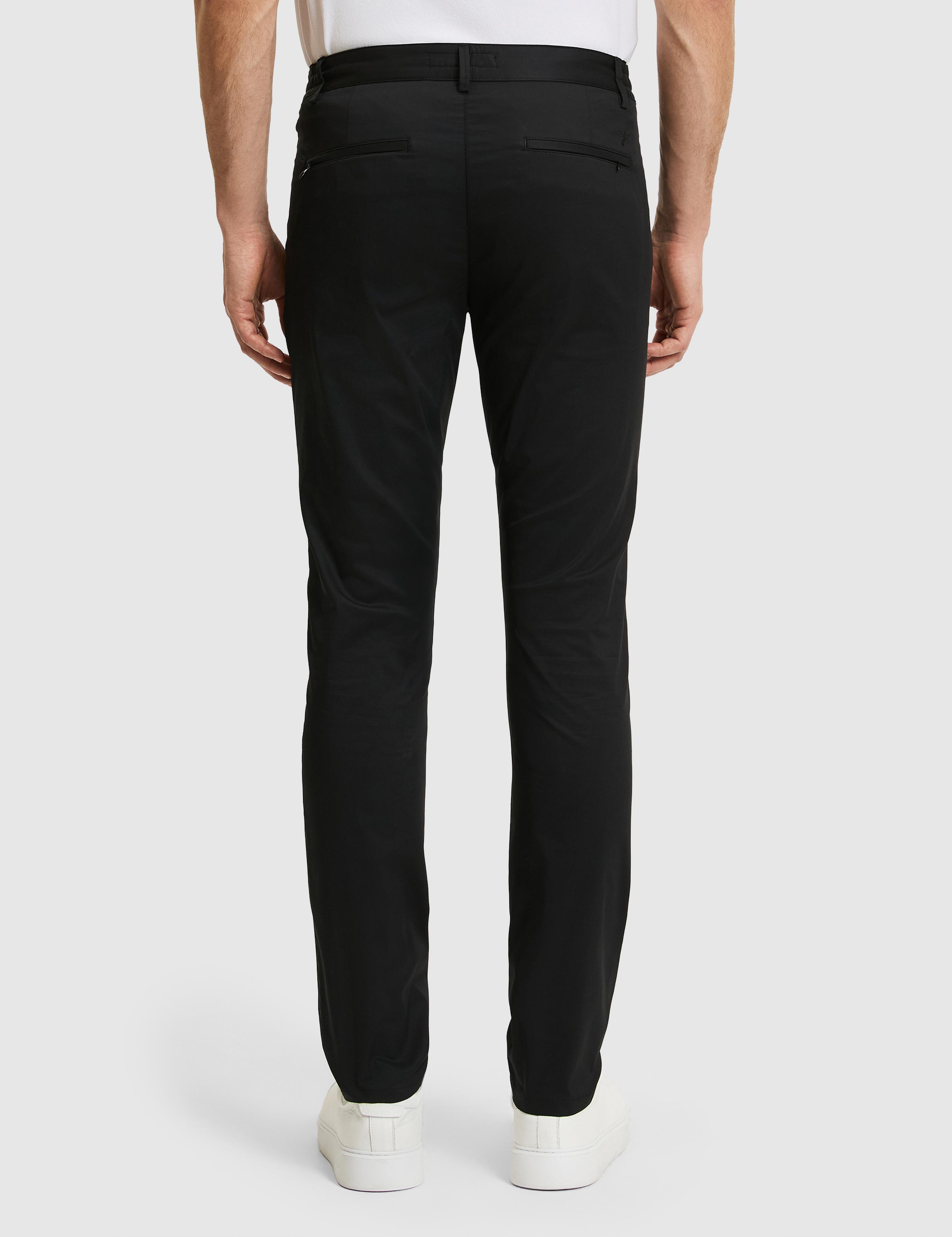 Siyah Slim Fit Pamuk Karışımlı Beli Lastikli Kanvas Pantolon - 50321098073