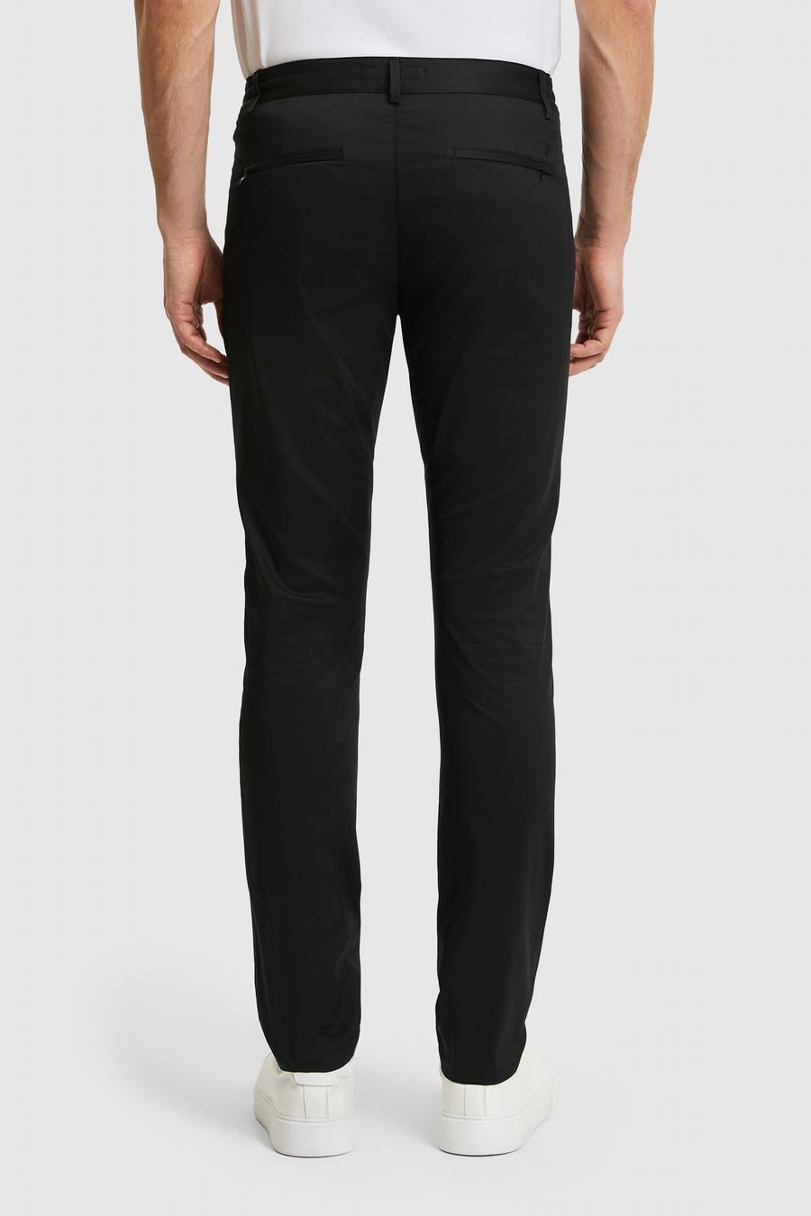 Siyah Slim Fit Pamuk Karışımlı Beli Lastikli Kanvas Pantolon - 50321098073