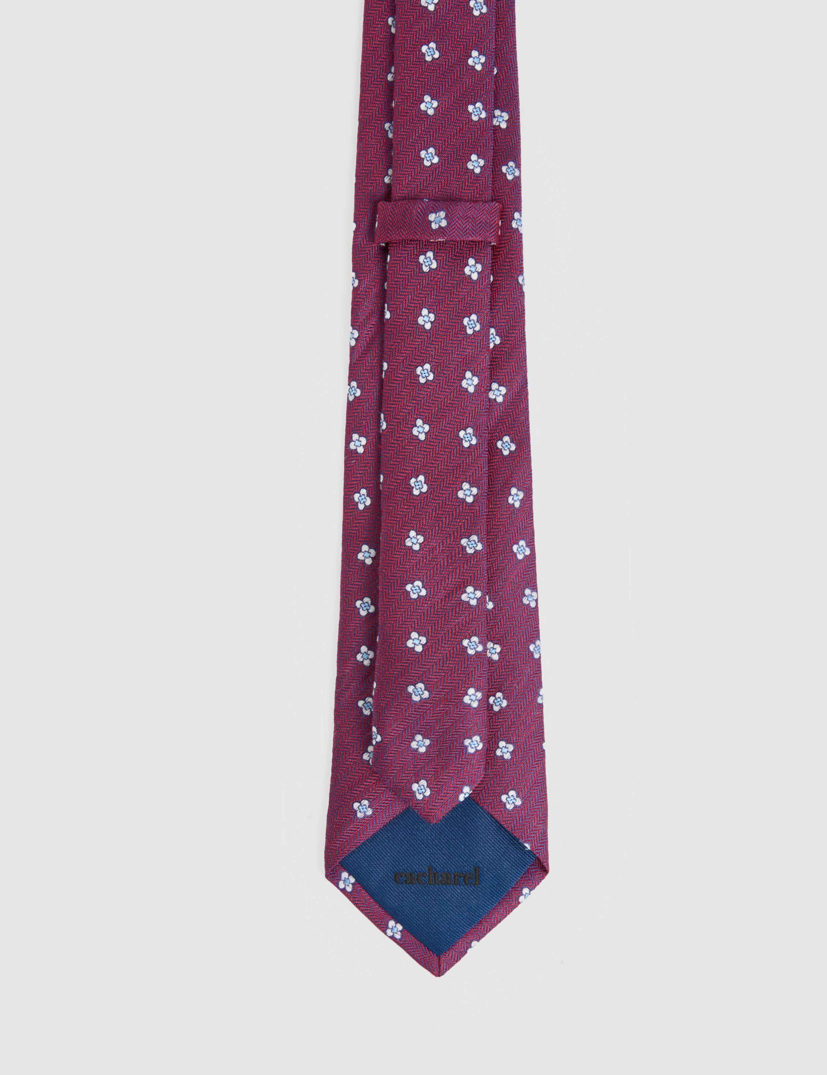 Bordo %100 İpek Desenli Kravat - 50325407002