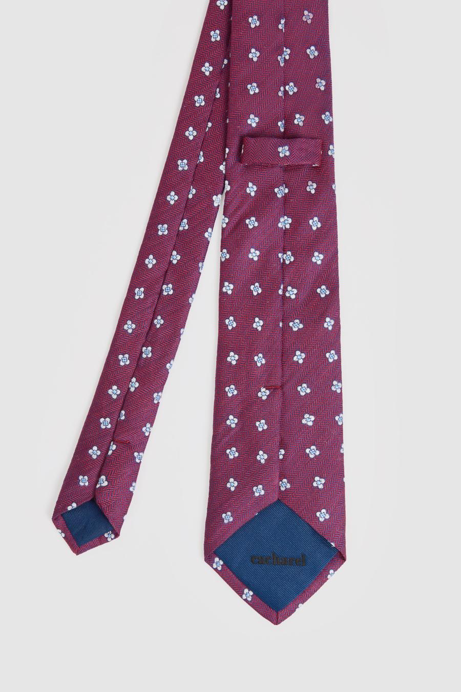 Bordo %100 İpek Desenli Kravat - 50325407002