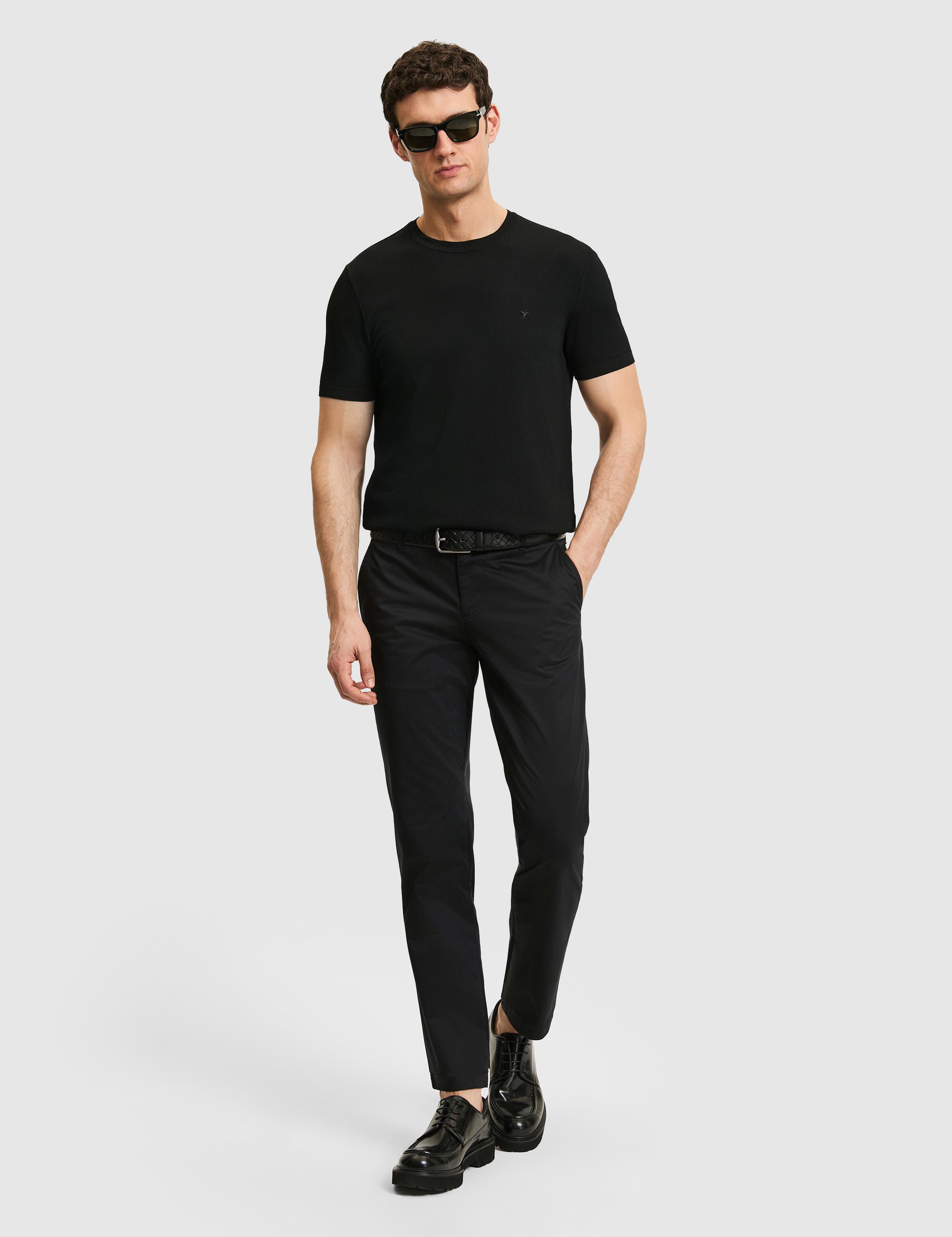 Siyah Regular Fit Kanvas Pantolon - 50306204143