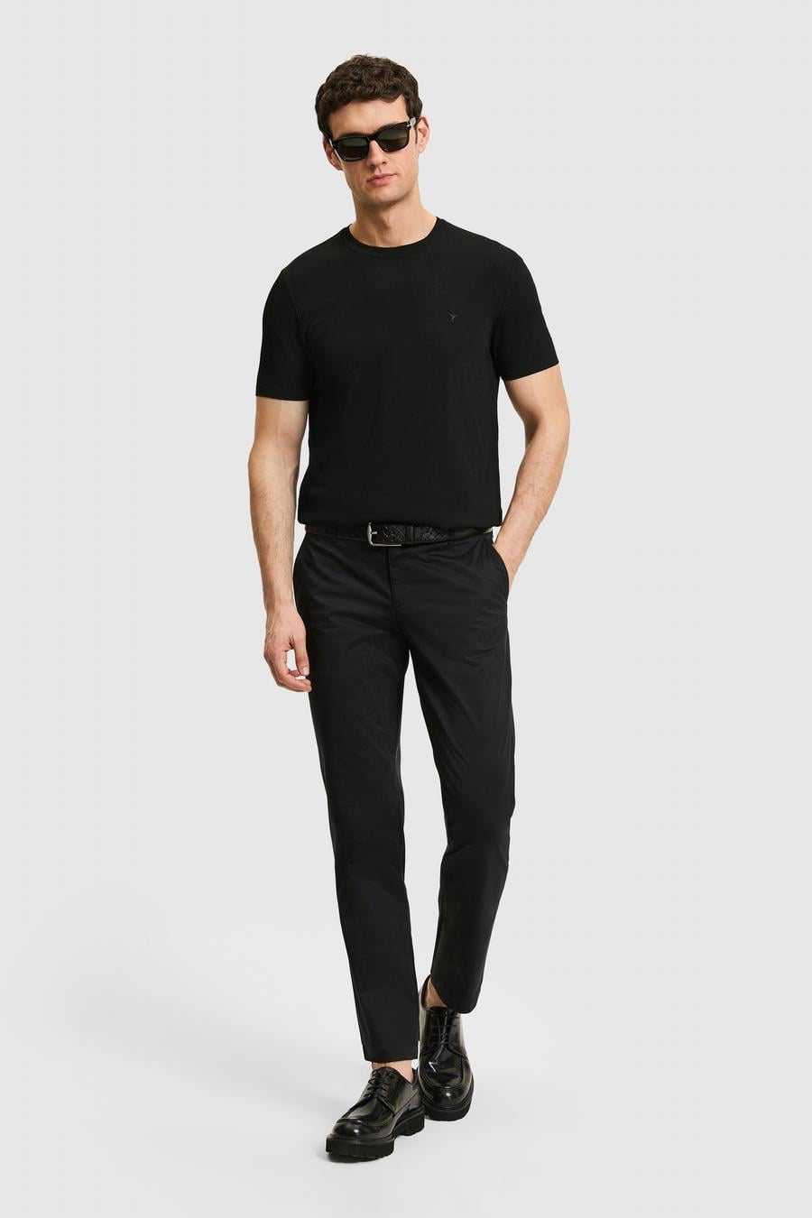 Siyah Regular Fit Kanvas Pantolon - 50306204143