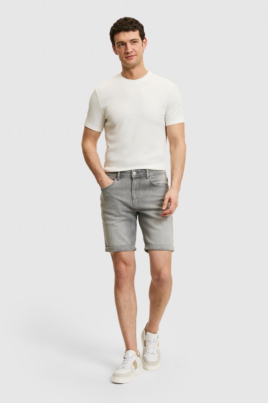 Gri Regular Fit Jean Bermuda Şort - 50268924003