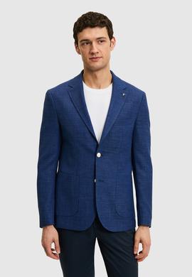 Mavi Slim Fit Keten Karışımlı Ceket