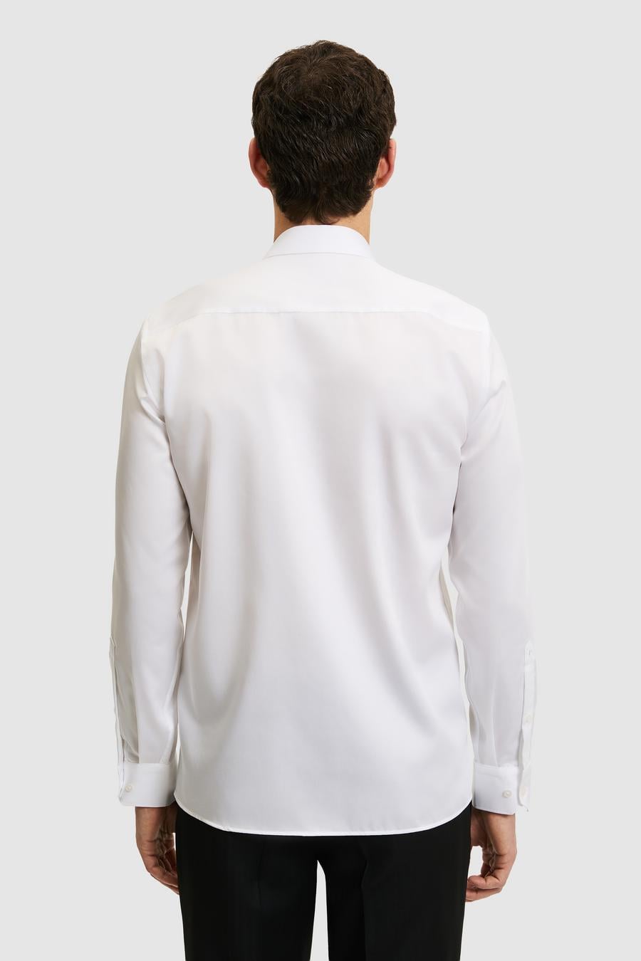 Beyaz Slim Fit %100 Pamuk Klasik Yaka Non Iron Gömlek - 50330012006