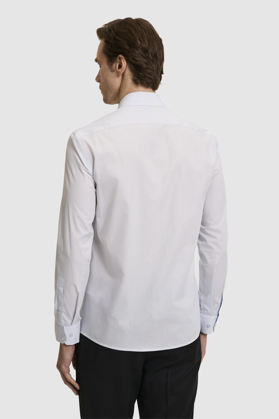 Açık Mavi Slim Fit Pamuk Klasik Gömlek - 50294746024