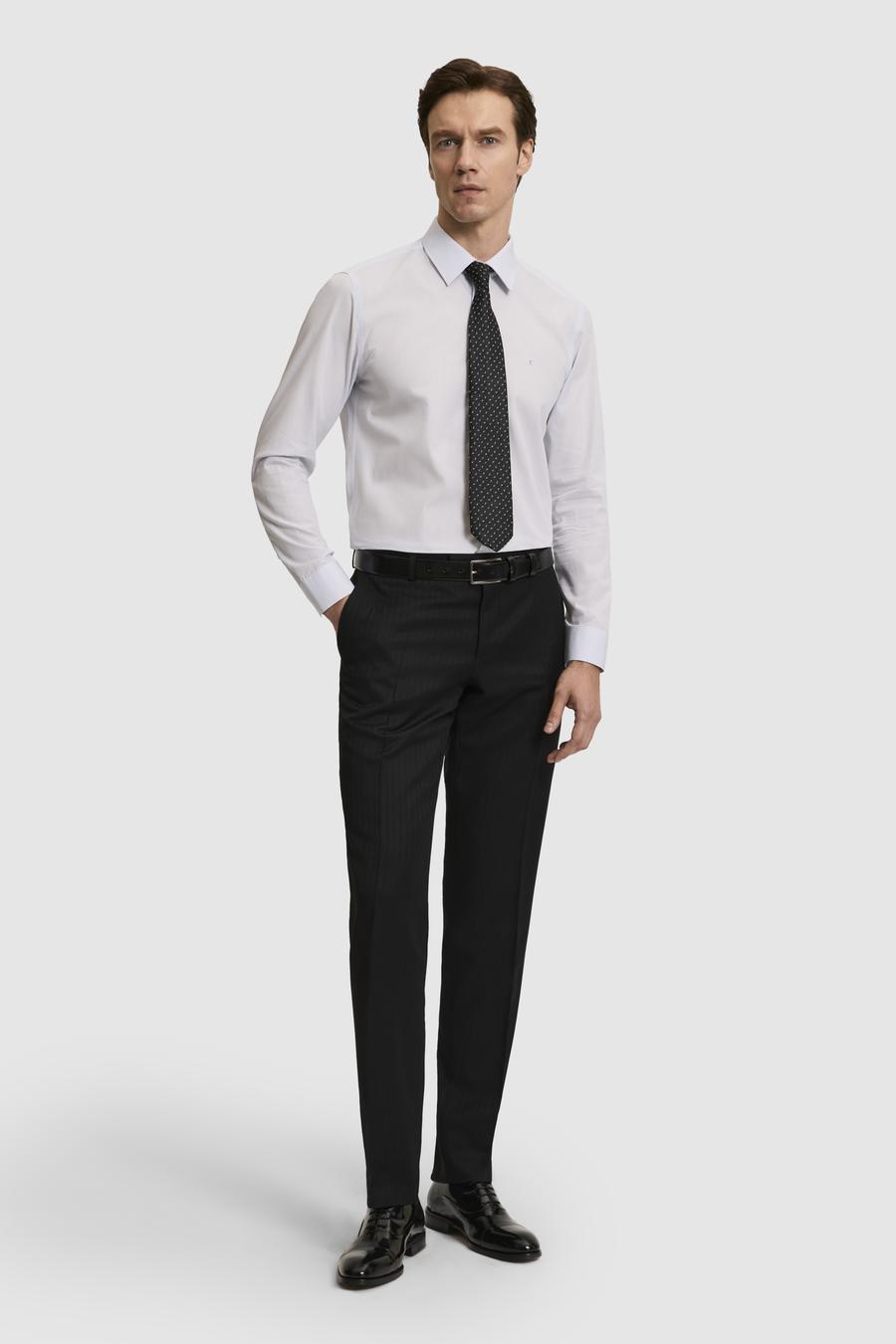 Açık Mavi Slim Fit Pamuk Klasik Gömlek - 50294746024