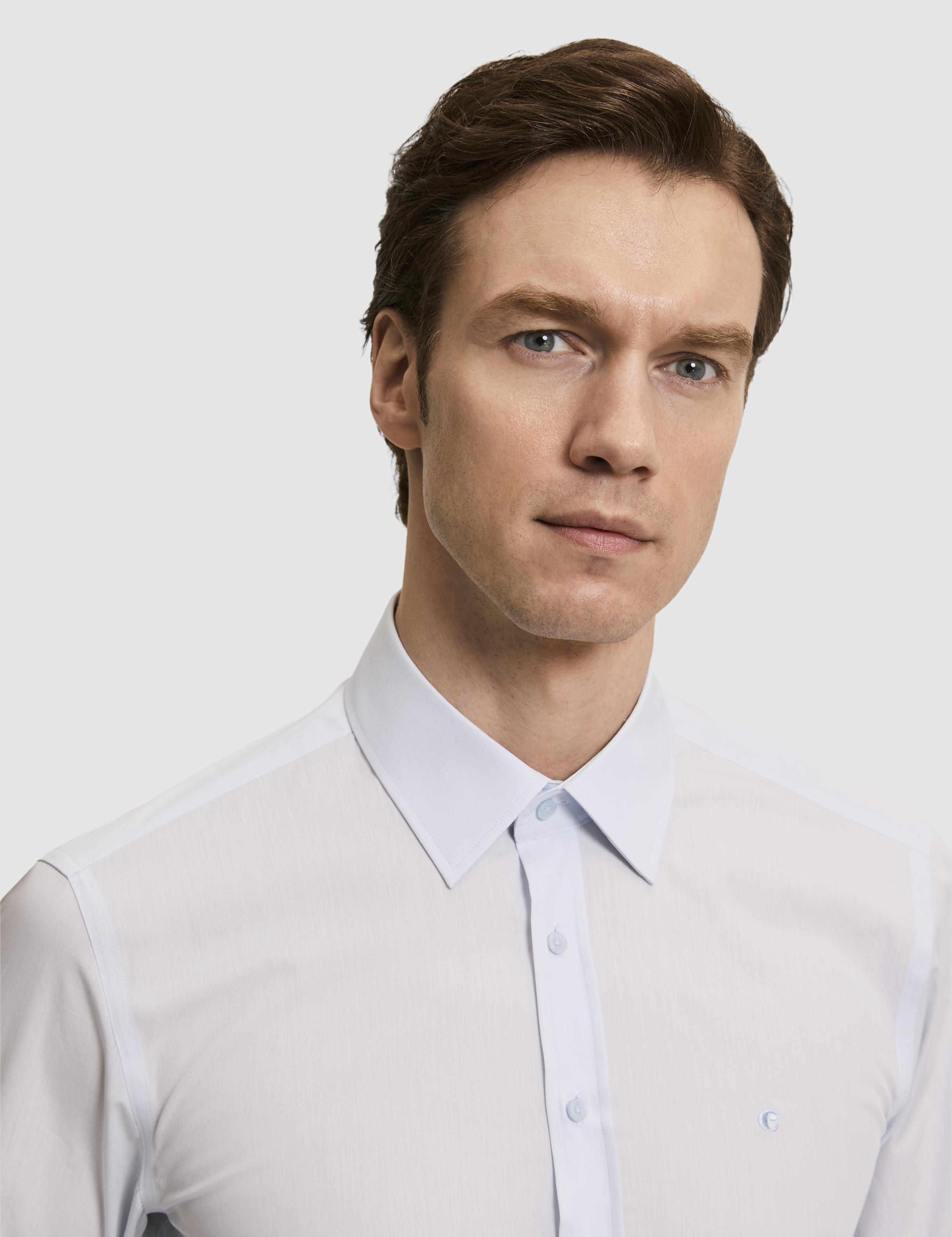 Açık Mavi Slim Fit Pamuk Klasik Gömlek - 50294746024