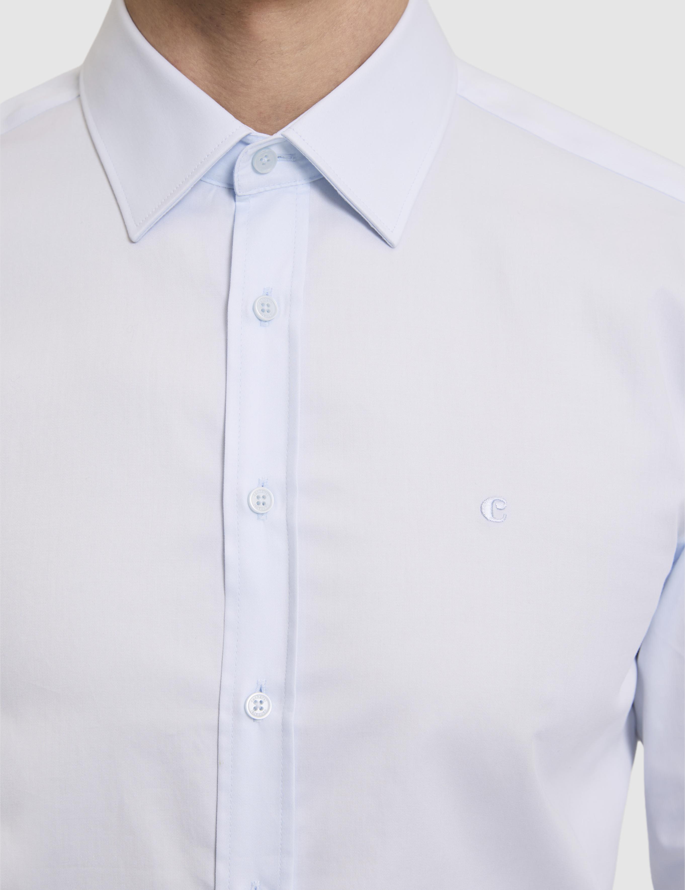 Açık Mavi Slim Fit Pamuk Klasik Gömlek - 50285570025