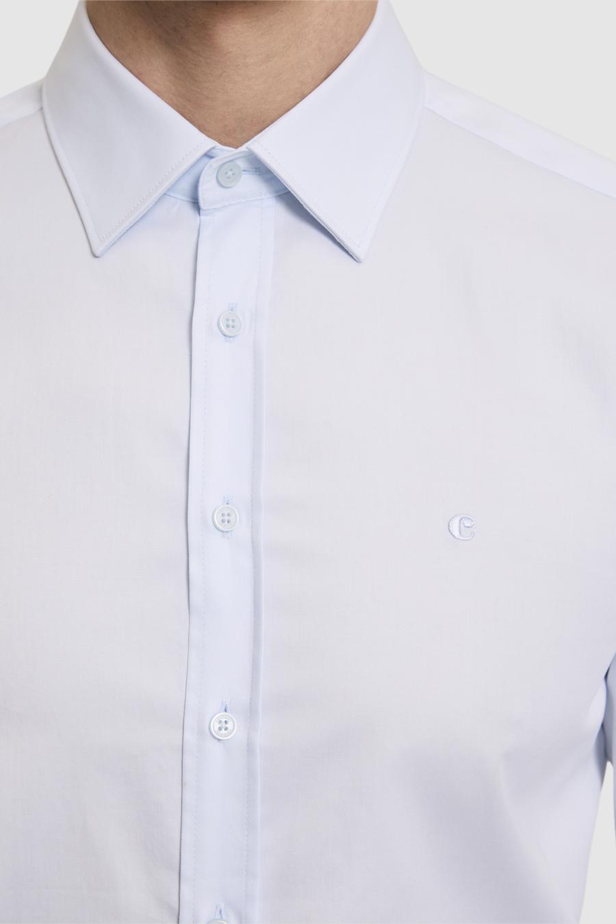 Açık Mavi Slim Fit Pamuk Klasik Gömlek - 50285570025