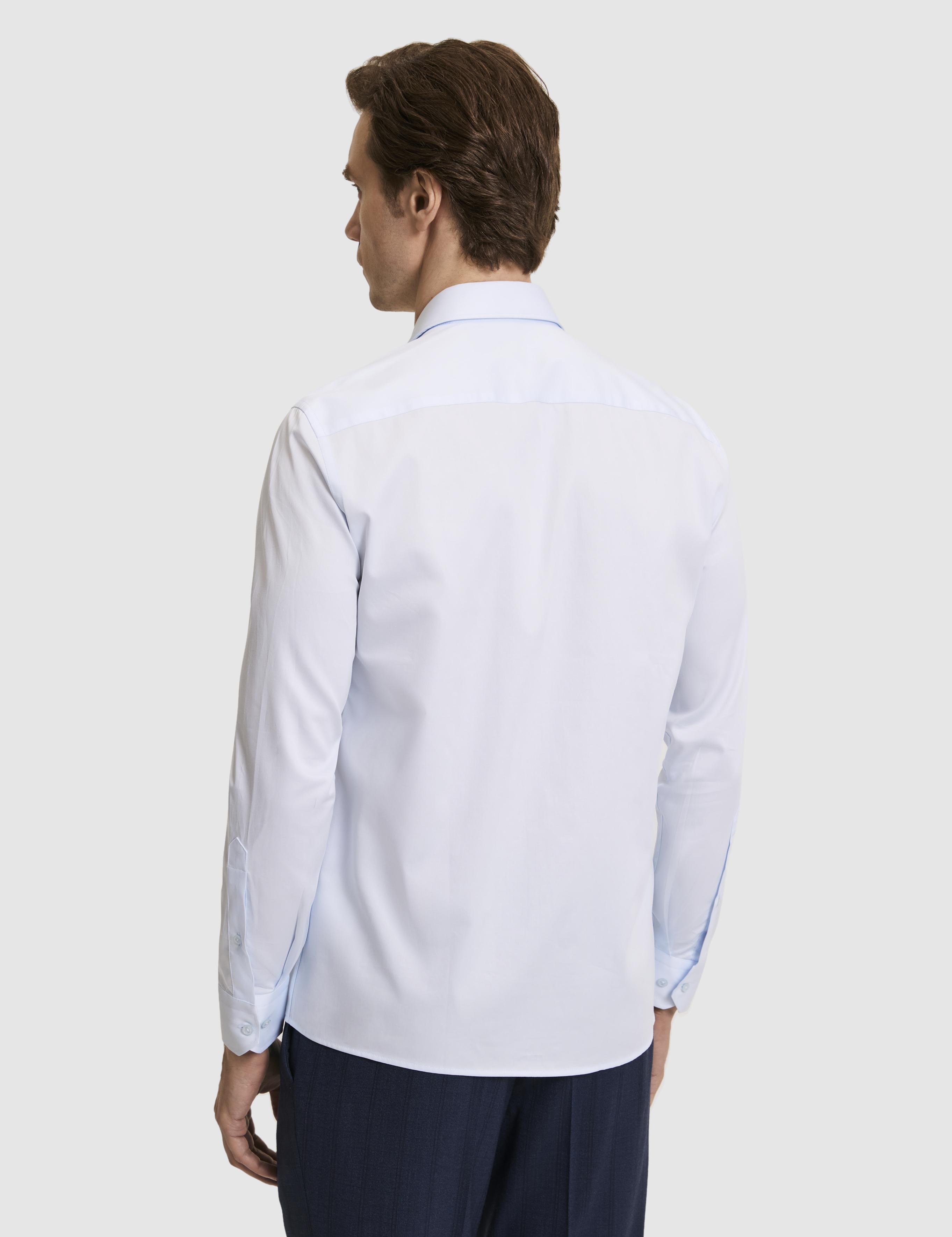 Açık Mavi Slim Fit Pamuk Klasik Gömlek - 50285570025