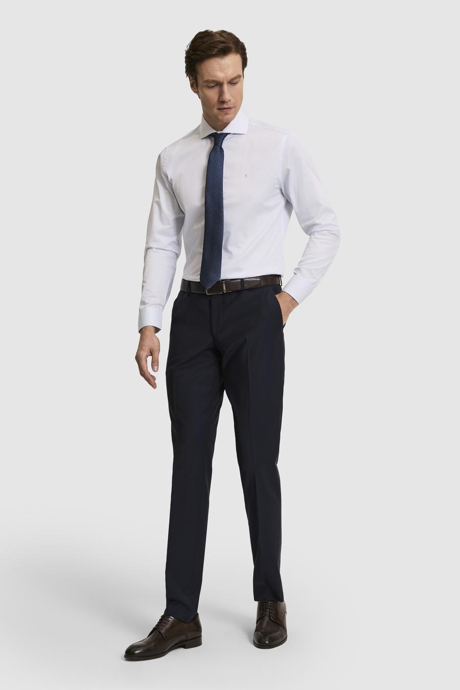 Açık Mavi Slim Fit Pamuk Klasik Gömlek - 50287784021