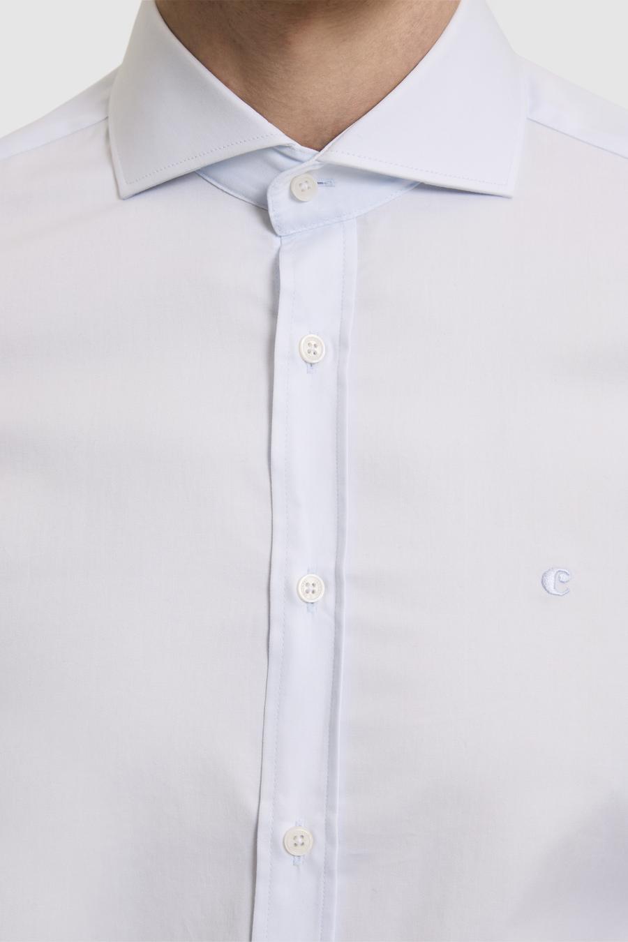 Açık Mavi Slim Fit Pamuk Klasik Gömlek - 50287784021