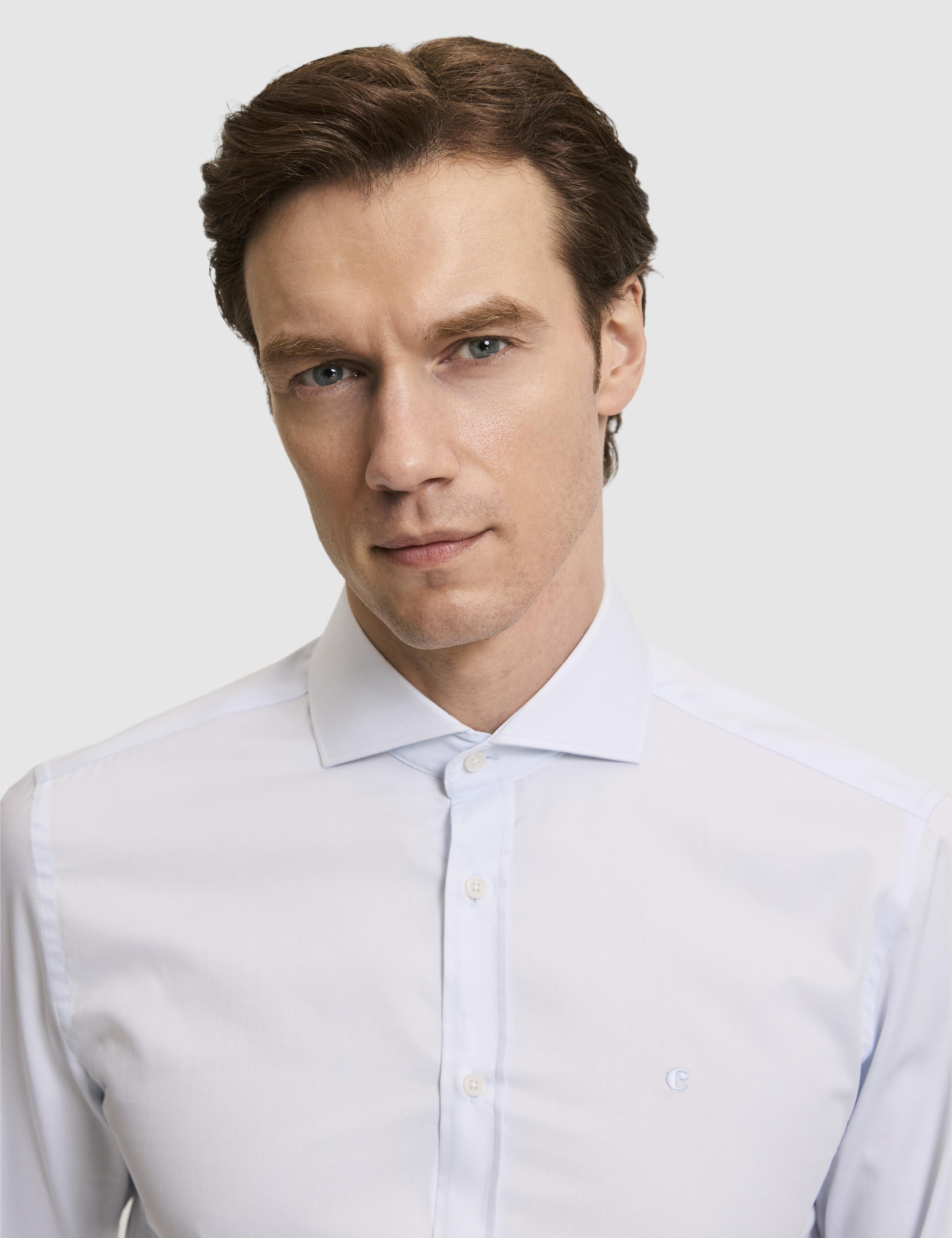Açık Mavi Slim Fit Pamuk Klasik Gömlek - 50287784021