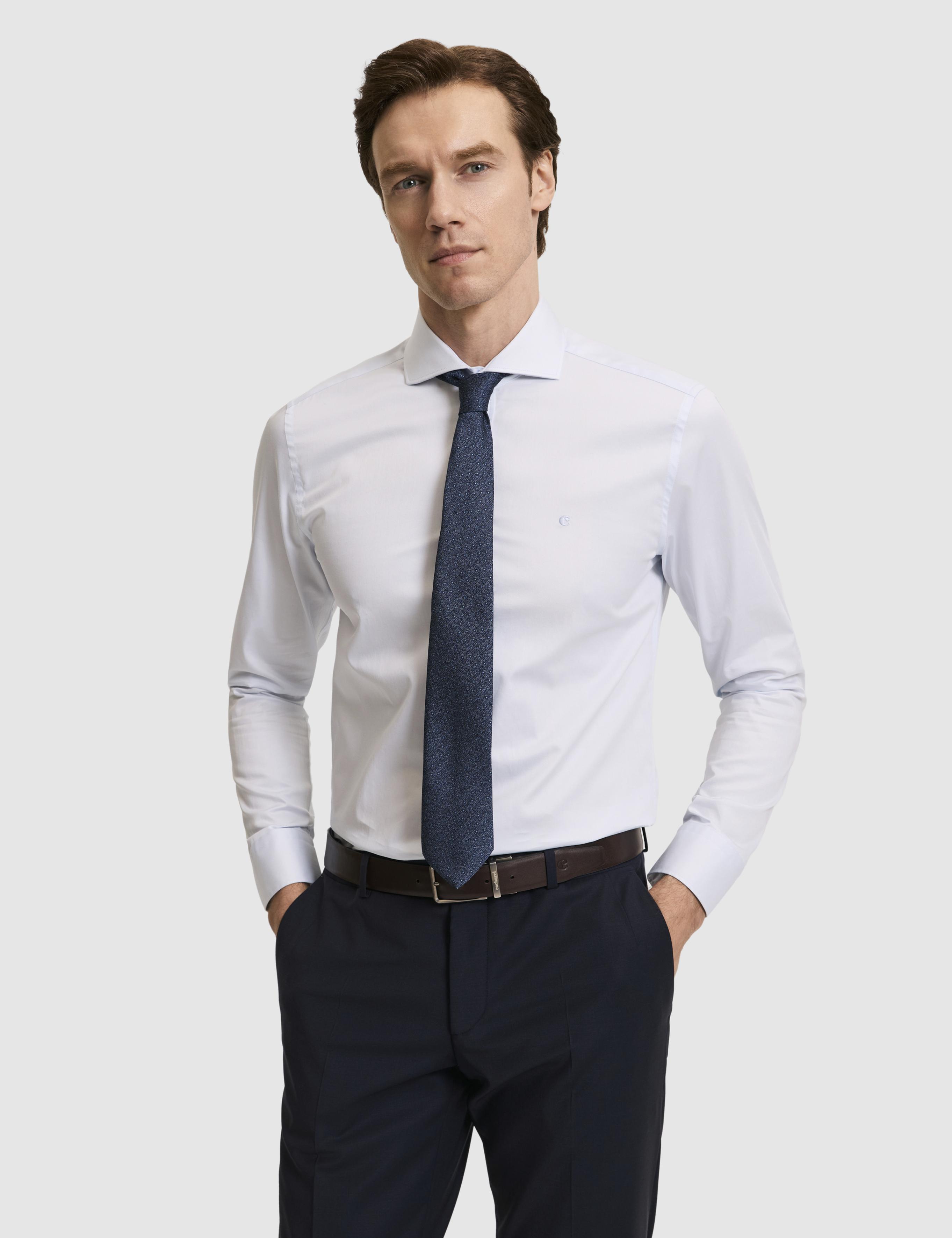 Açık Mavi Slim Fit Pamuk Klasik Gömlek - 50287784021