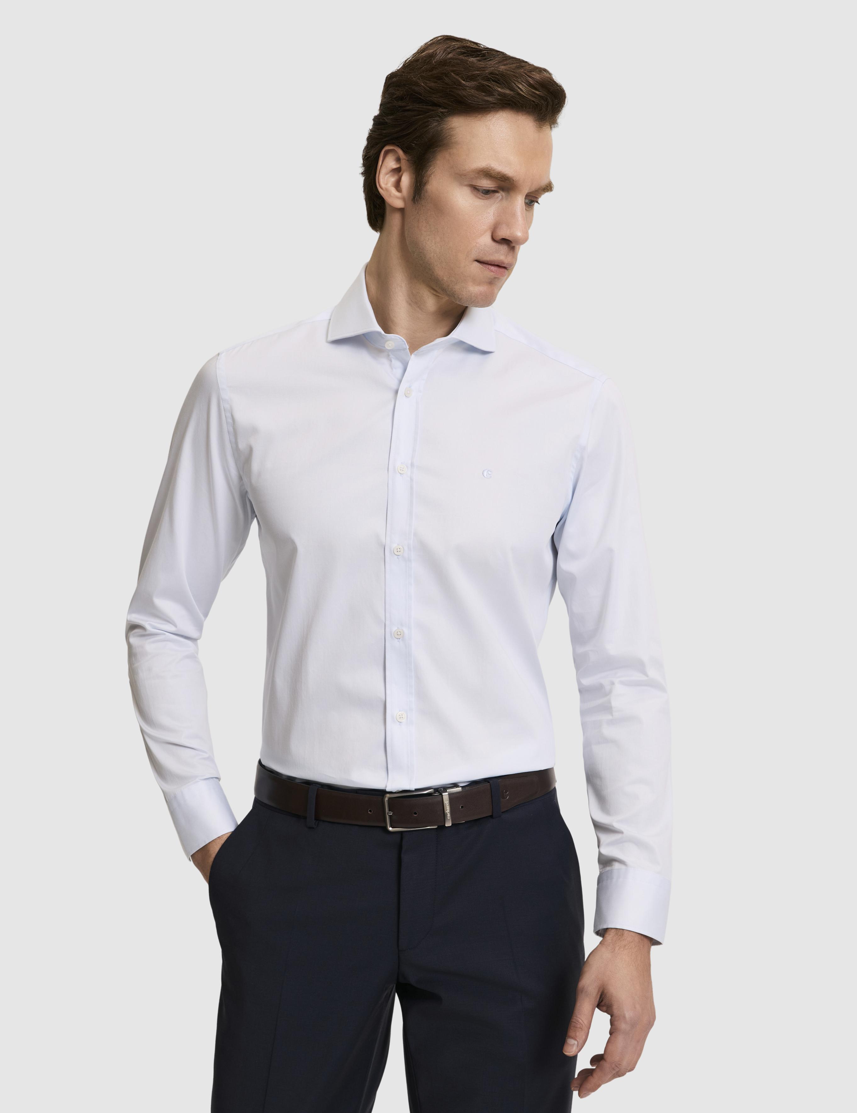 Açık Mavi Slim Fit Pamuk Klasik Gömlek - 50287784021