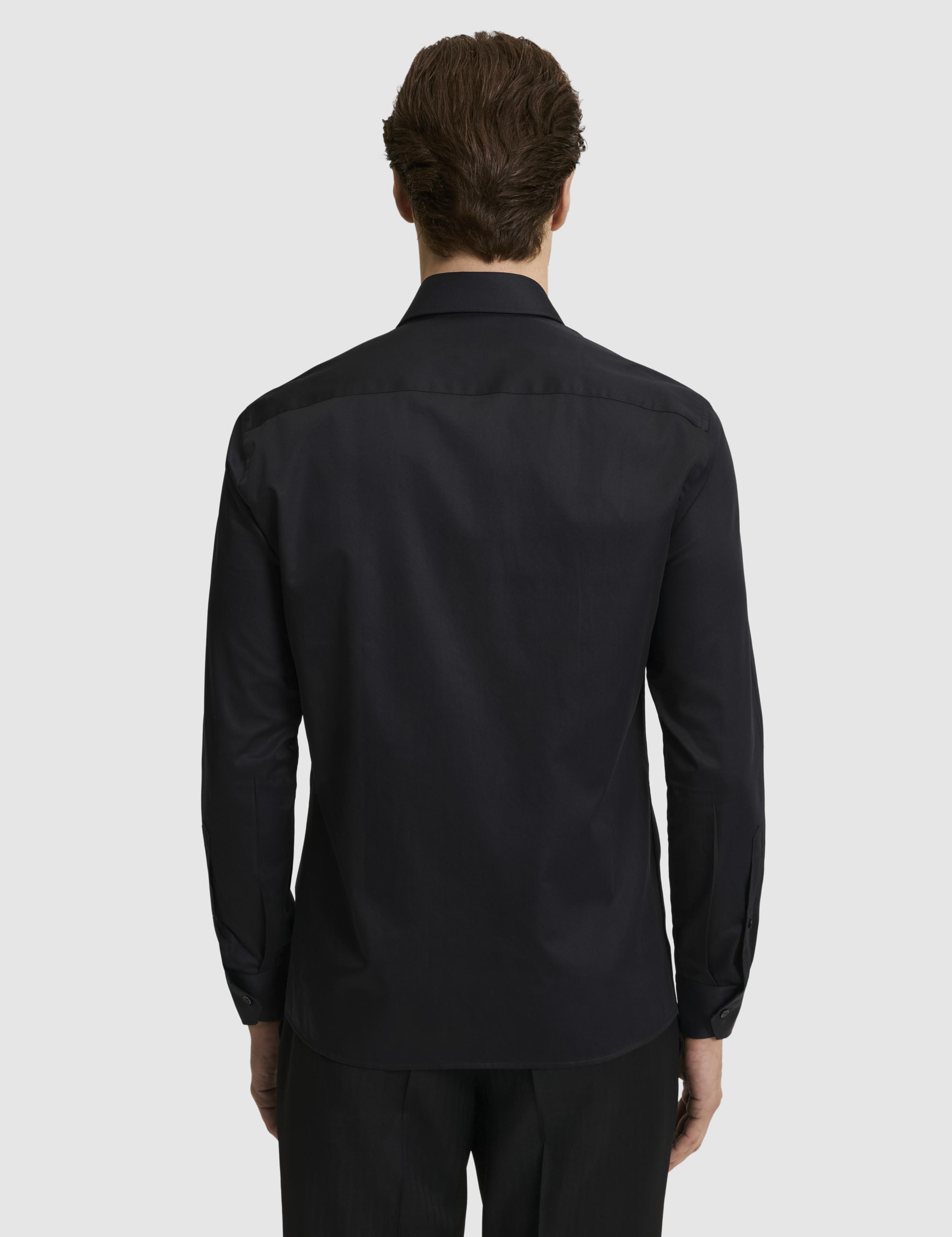 Siyah Slim Fit Pamuk Klasik Gömlek - 50287784060