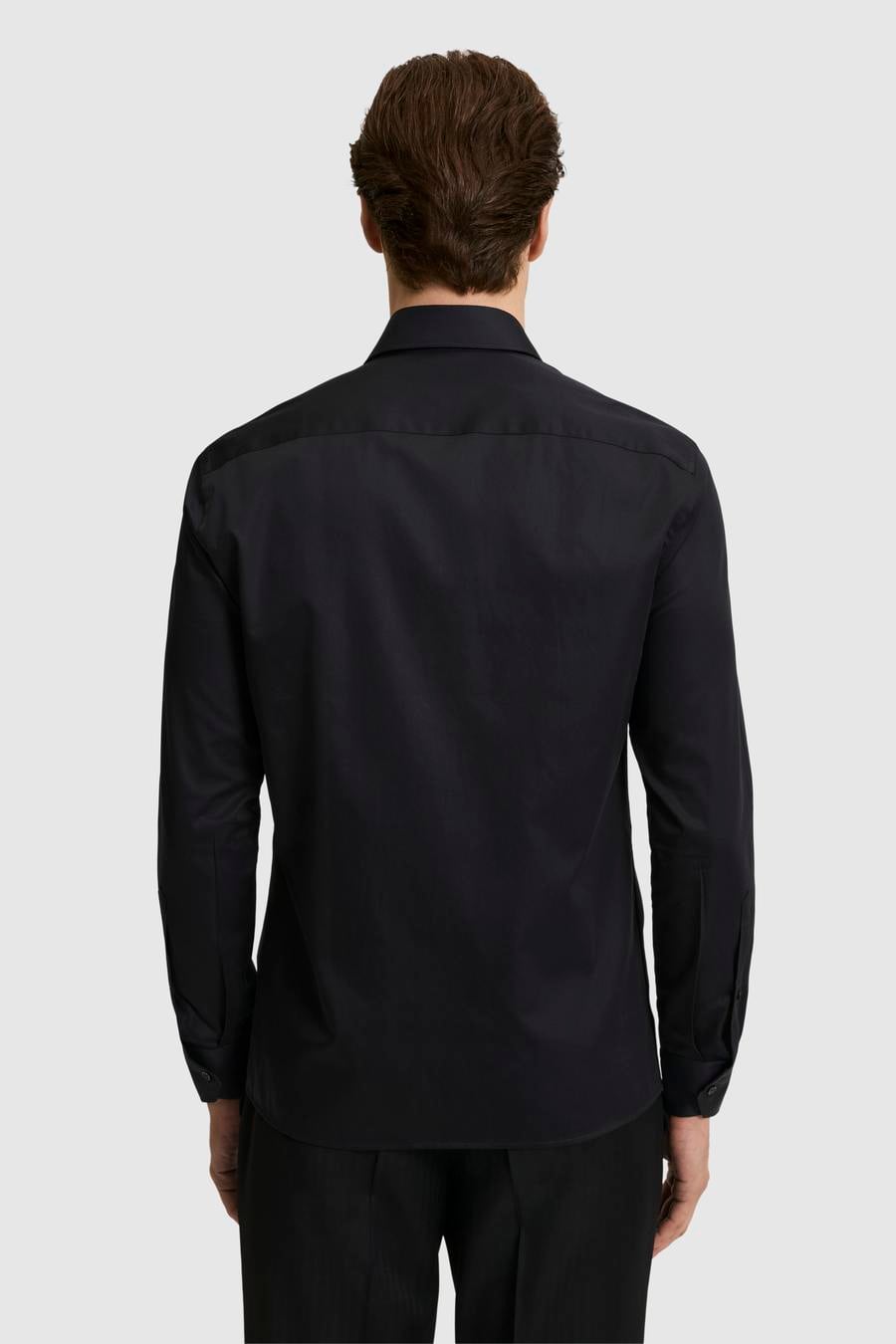 Siyah Slim Fit Pamuk Klasik Gömlek - 50287784060