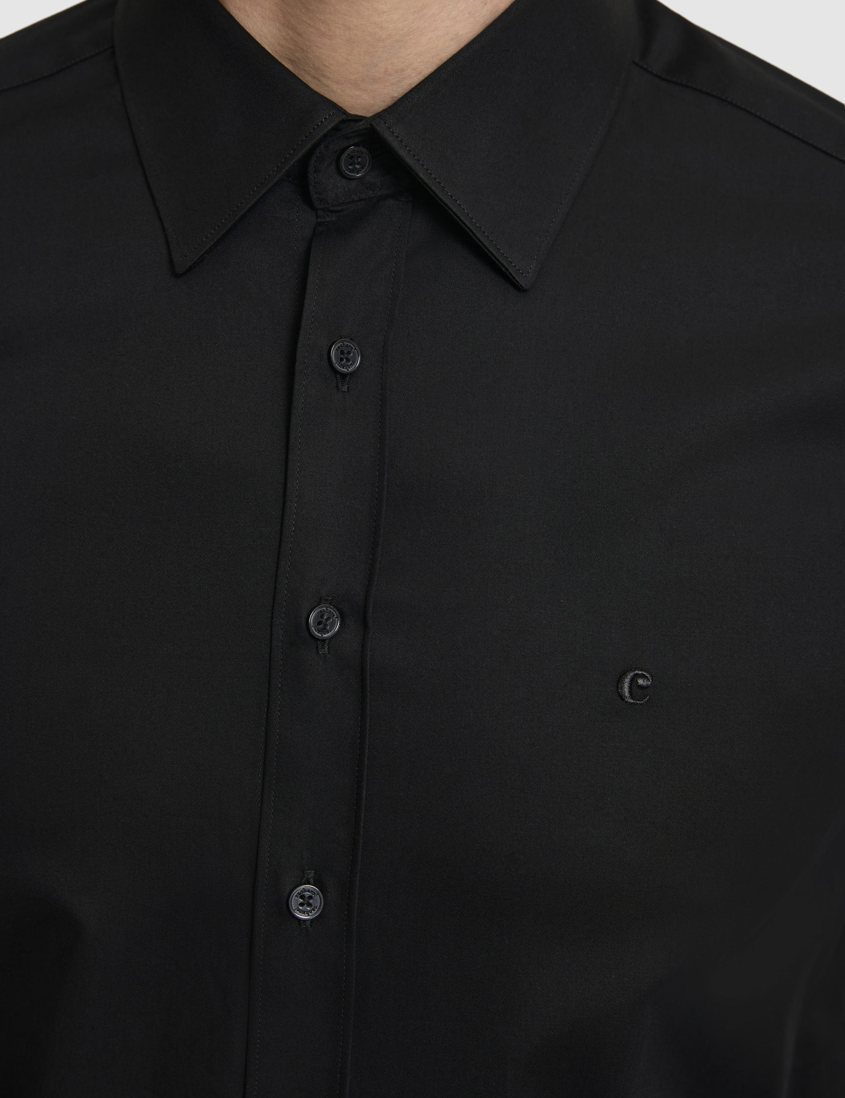 Siyah Slim Fit Pamuklu Klasik Gömlek - 50311551042