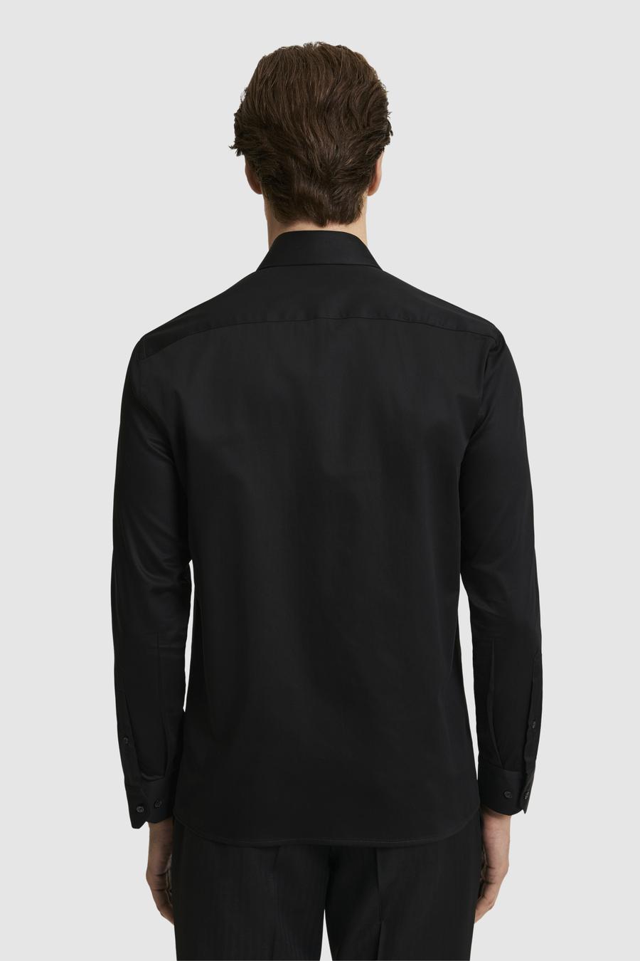 Siyah Slim Fit Pamuklu Klasik Gömlek - 50311551042