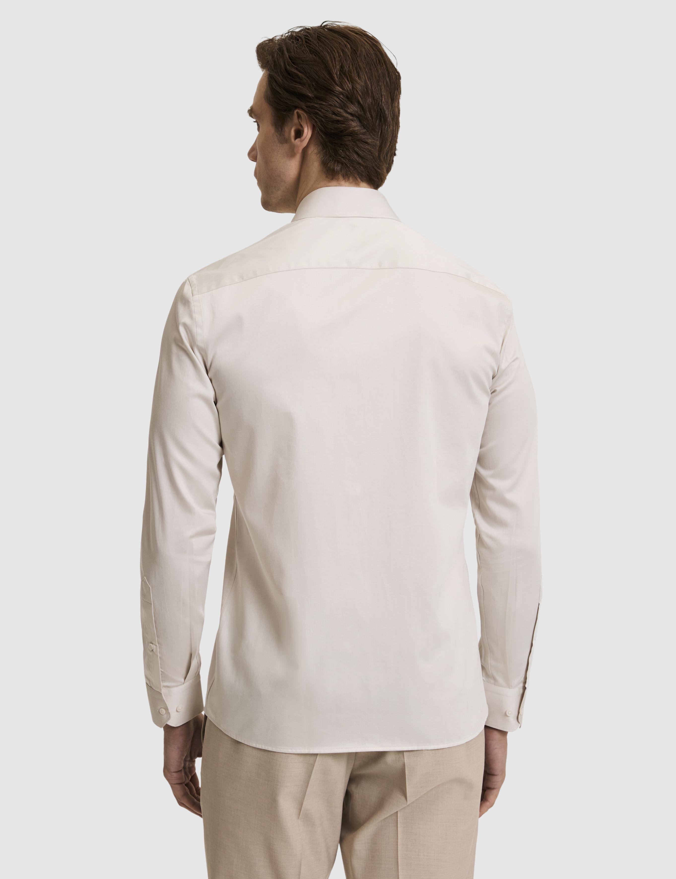 Bej Slim Fit Pamuklu Klasik Gömlek - 50311551091