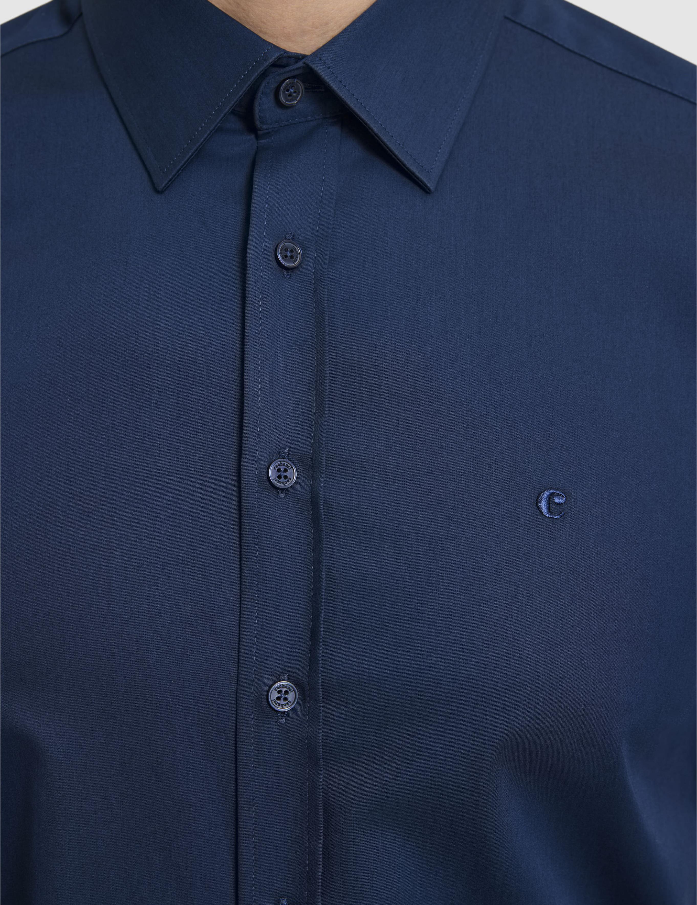 Lacivert Slim Fit Klasik Yaka Basic Gömlek - 50304037089