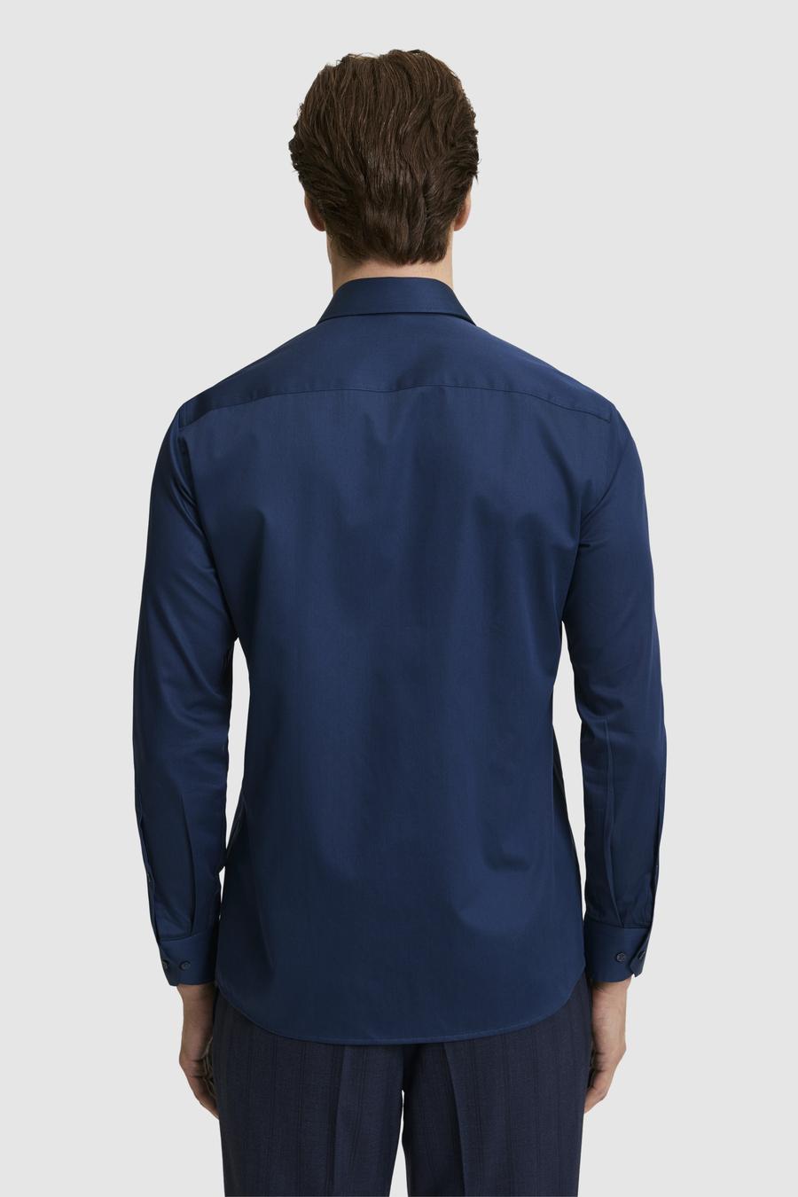 Lacivert Slim Fit Klasik Yaka Basic Gömlek - 50304037089