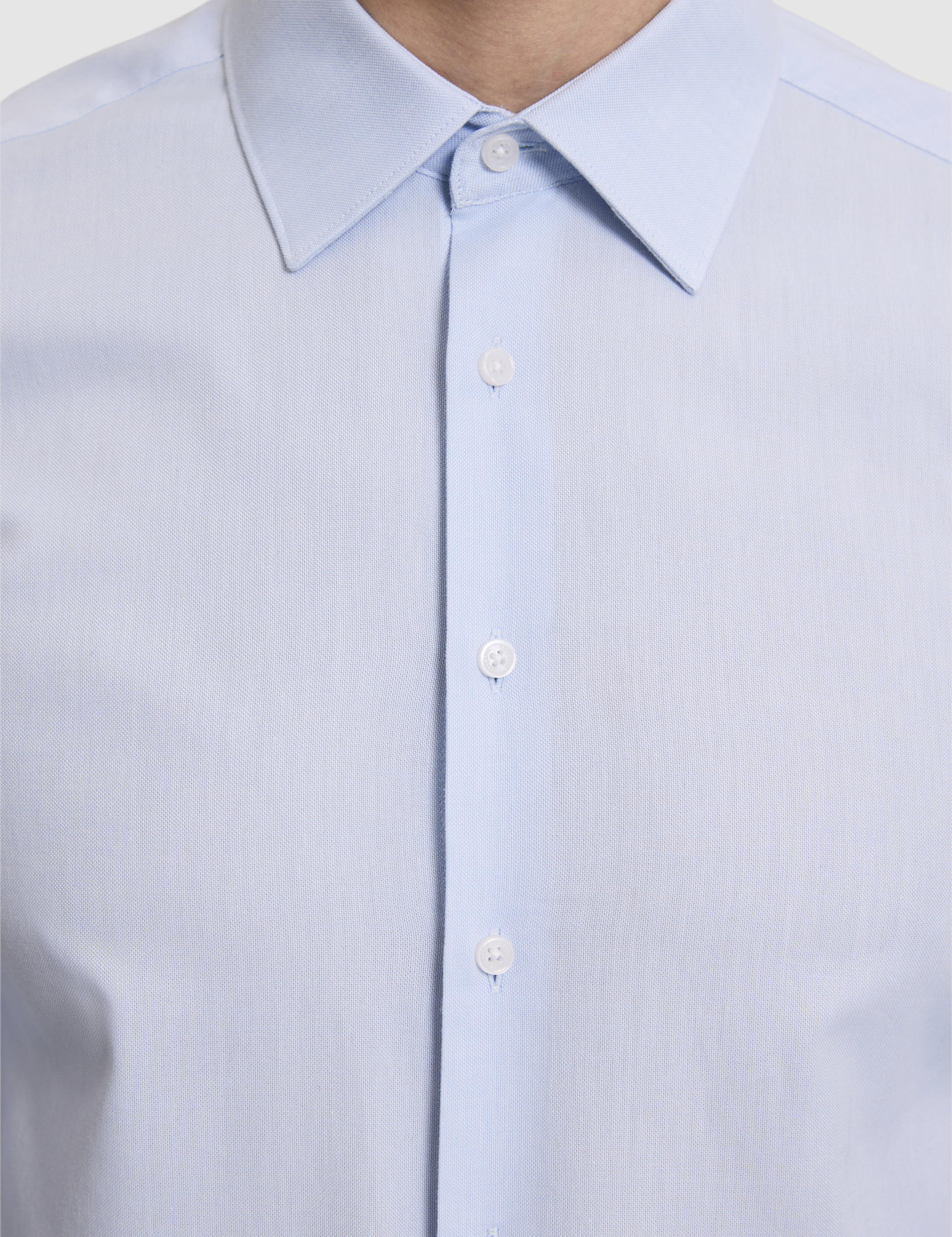 Açık Mavi Slim Fit %100 Pamuk Klasik Yaka Oxford Gömlek - 50318293010