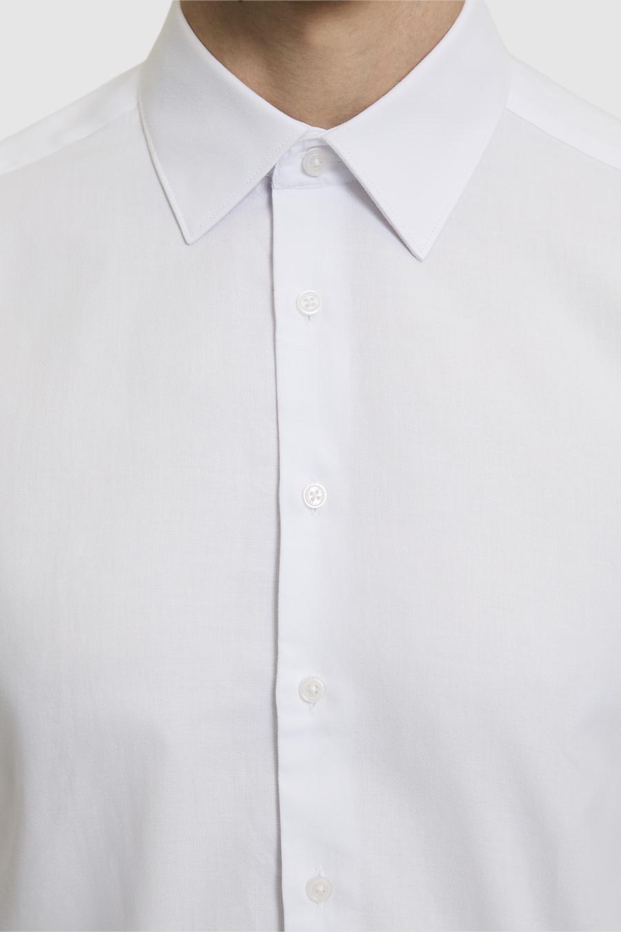 Beyaz Slim Fit %100 Pamuk Klasik Yaka Oxford Gömlek - 50318293024