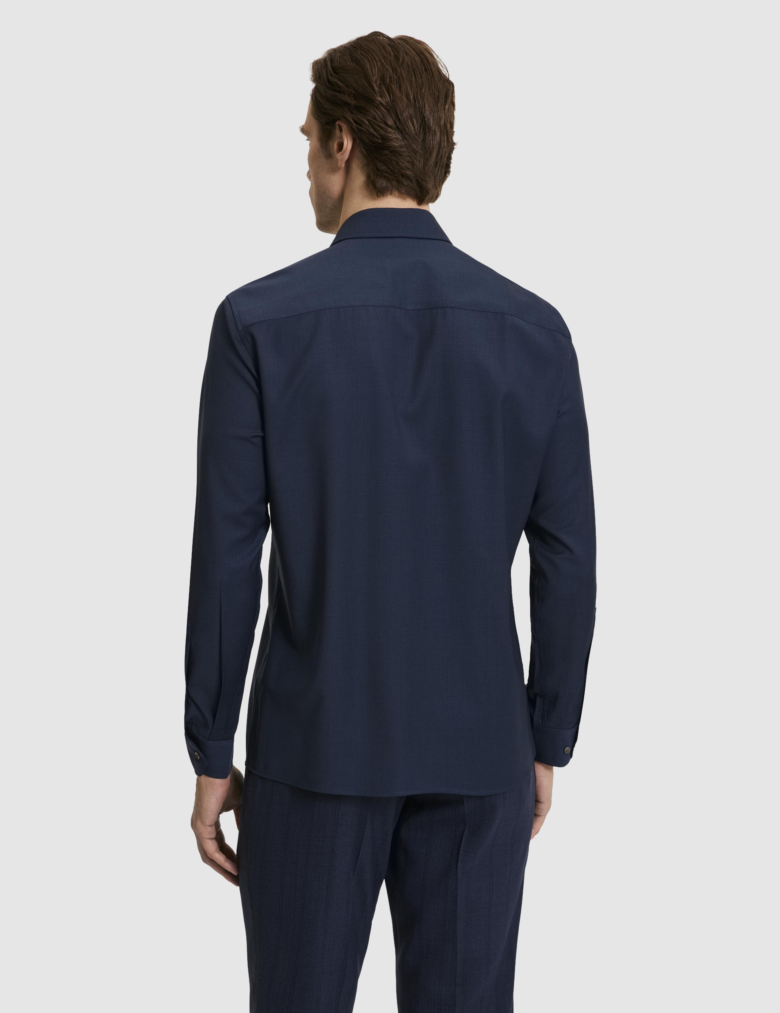 Lacivert Regular Fit %100 Yün Klasik Yaka Gömlek - 50326161009