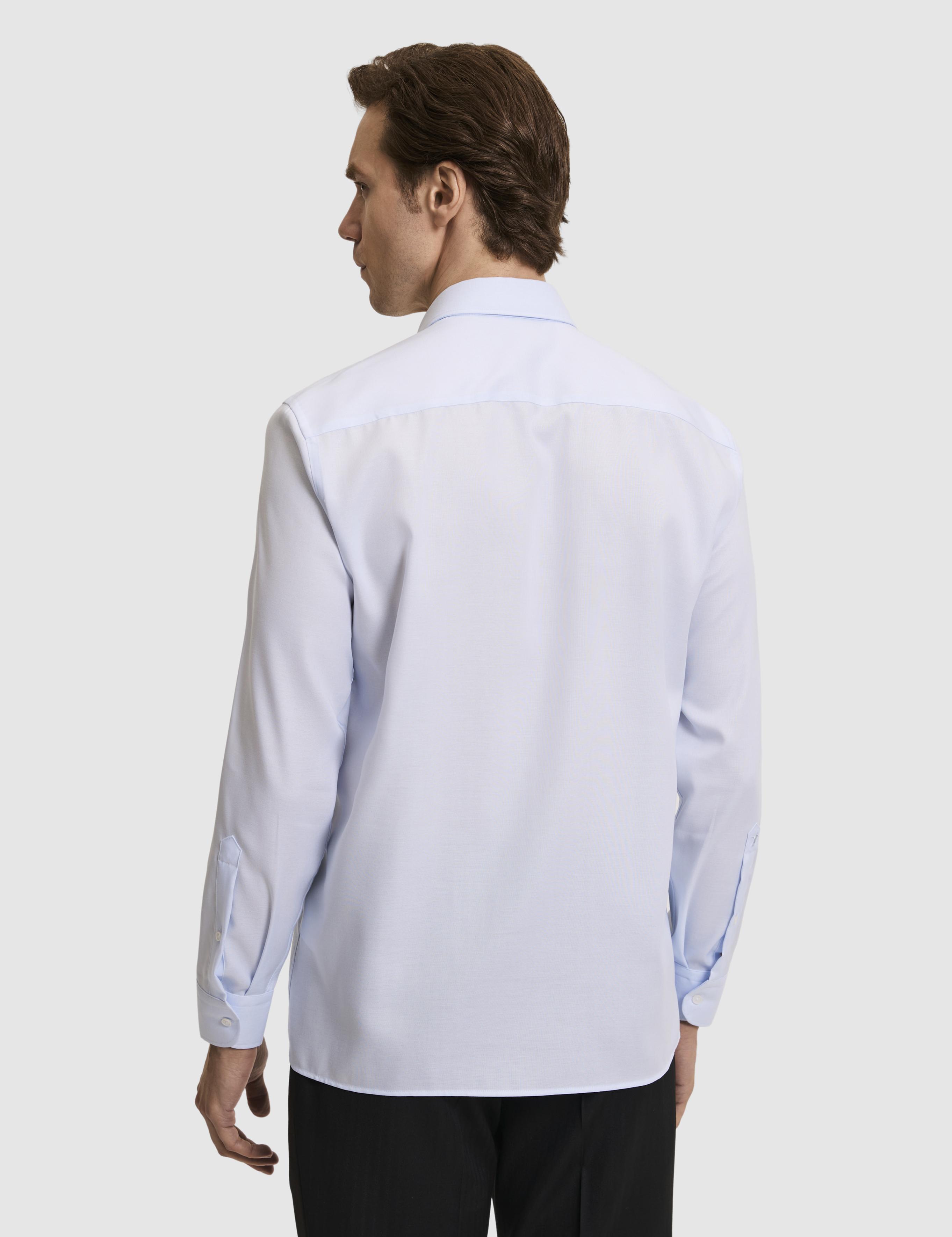Açık Mavi Slim Fit %100 Pamuk Yakası Düğmeli Oxford Gömlek - 50325041027