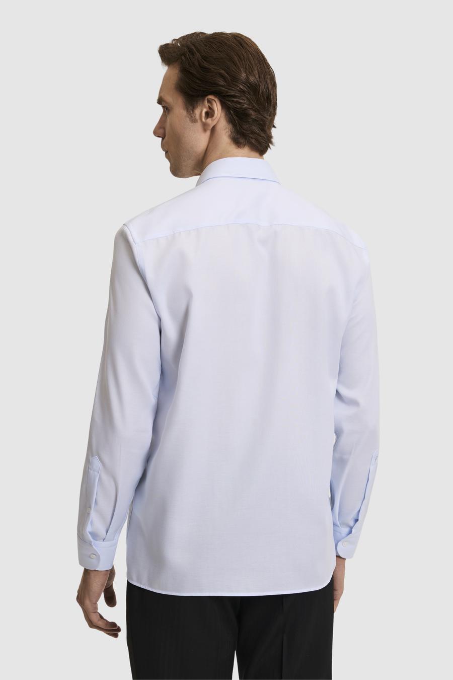 Açık Mavi Slim Fit %100 Pamuk Yakası Düğmeli Oxford Gömlek - 50325041027