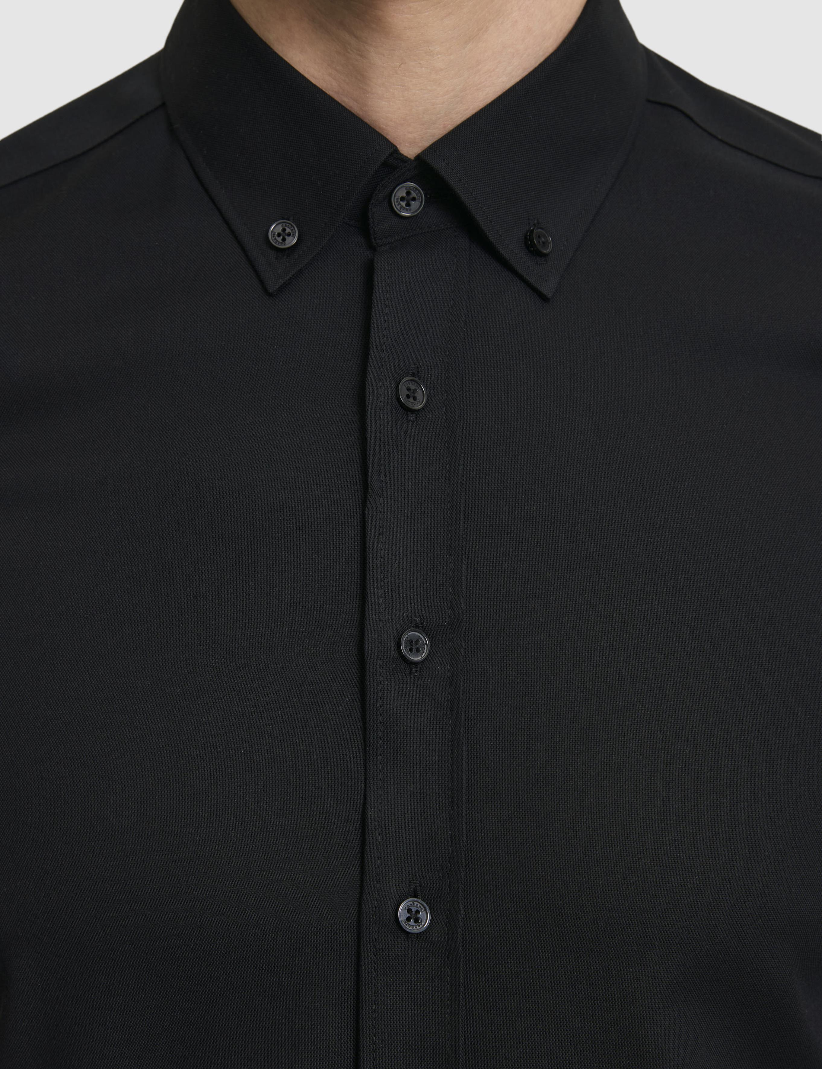 Siyah Slim Fit %100 Pamuk Yakası Düğmeli Oxford Gömlek - 50325041044