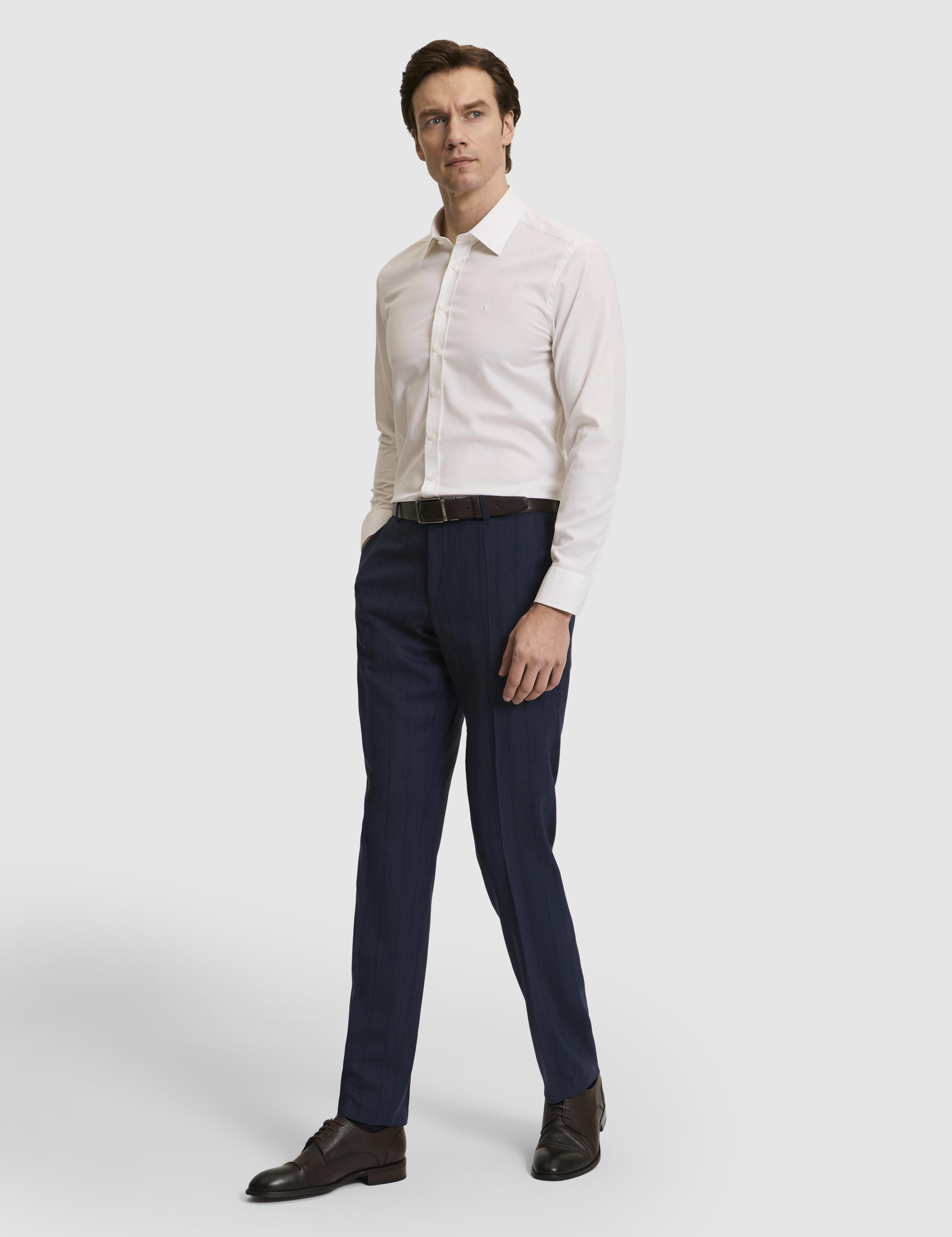 Ekru Slim Fit Liyosel Pamuk Karışımlı Klasik Yaka Armürlü Gömlek - 50319147023
