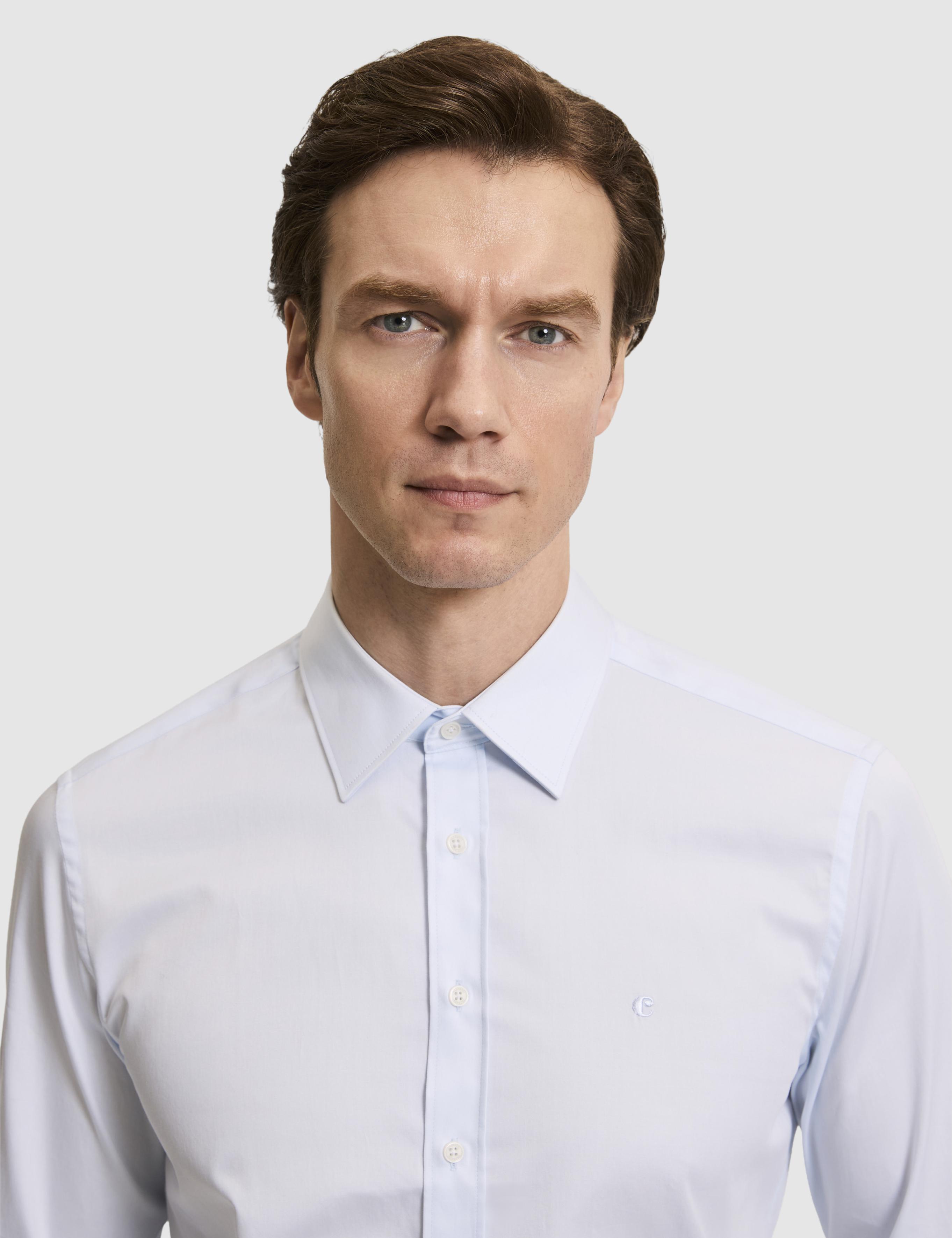 Açık Mavi Slim Fit Uzun Kollu Basic Gömlek - 50268503021