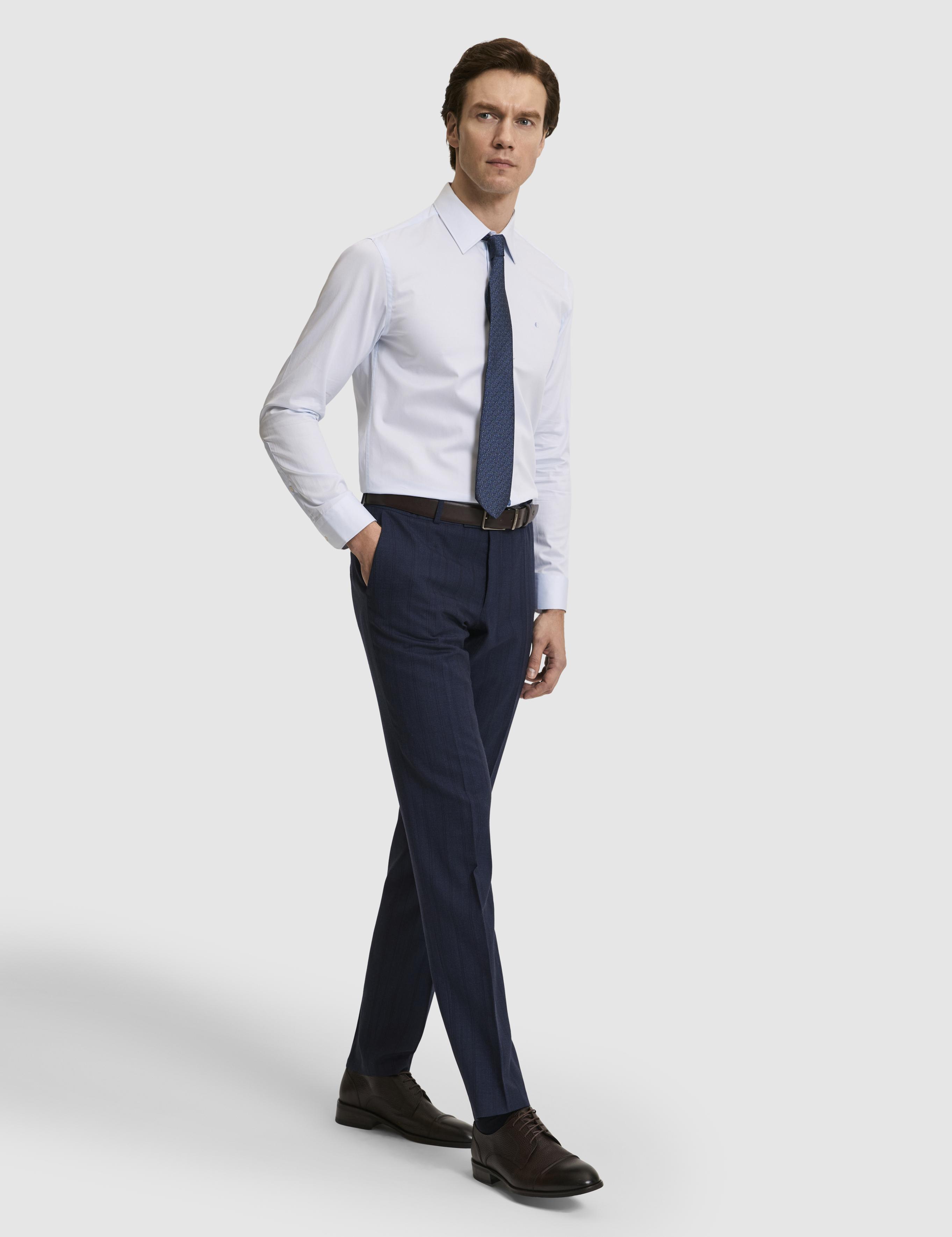 Açık Mavi Slim Fit Uzun Kollu Basic Gömlek - 50268503021