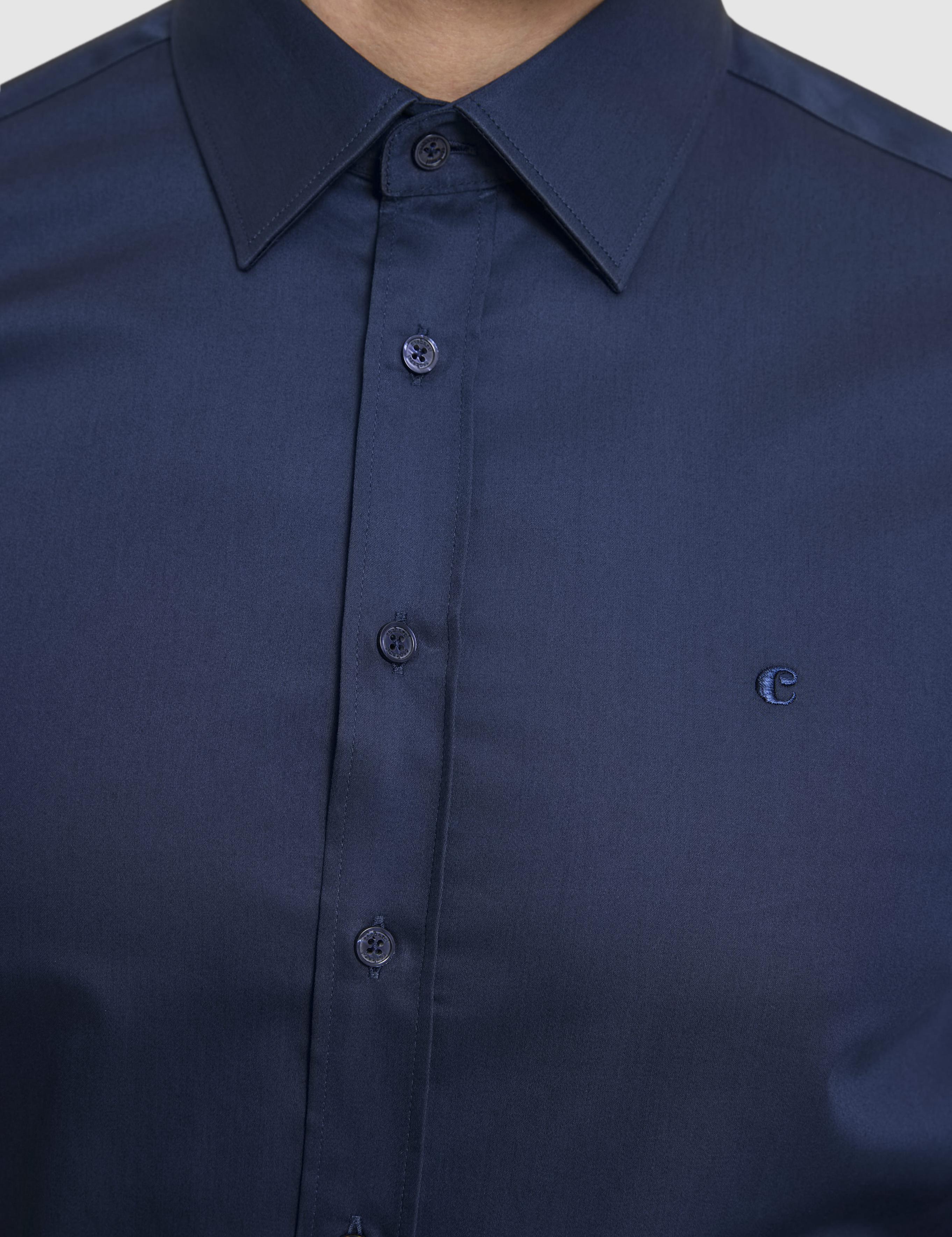 Lacivert Slim Fit Uzun Kollu Basic Gömlek - 50268503065