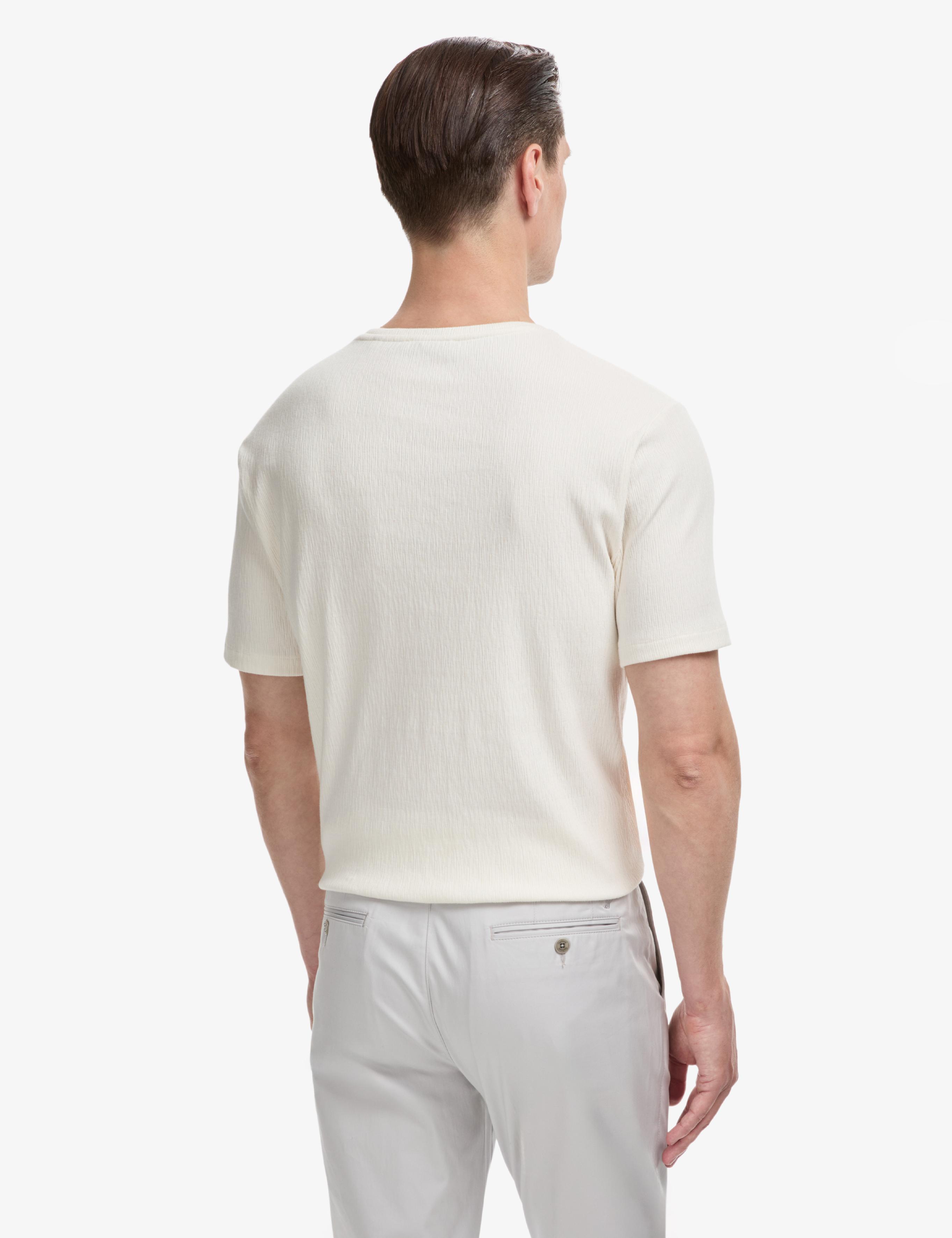 Beyaz Regular Fit Pamuk Karışımlı Bisiklet Yaka Desenli T-shirt - 50320529019